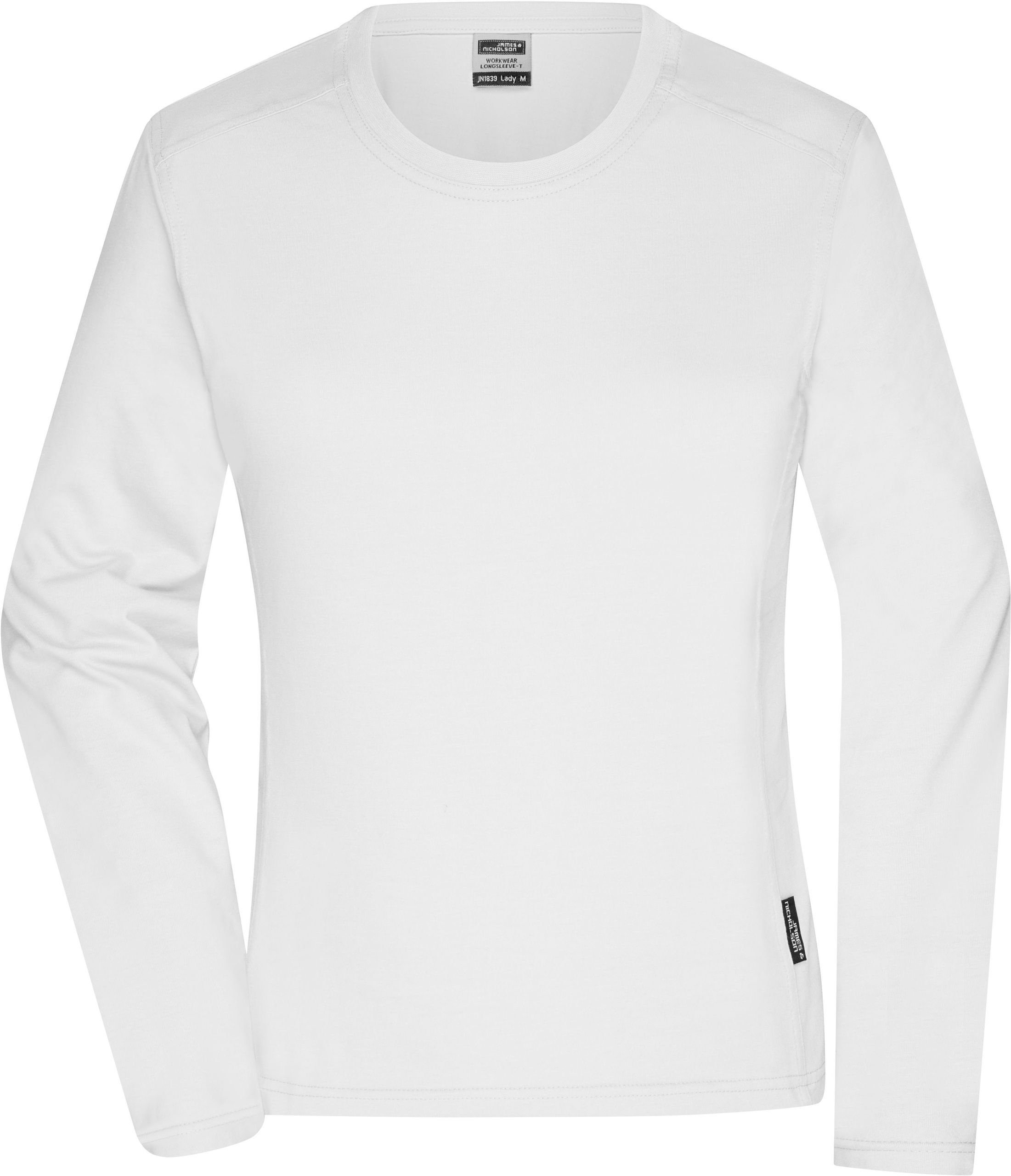 James & Nicholson T-Shirt Damen Workwear T-Shirt langarm White