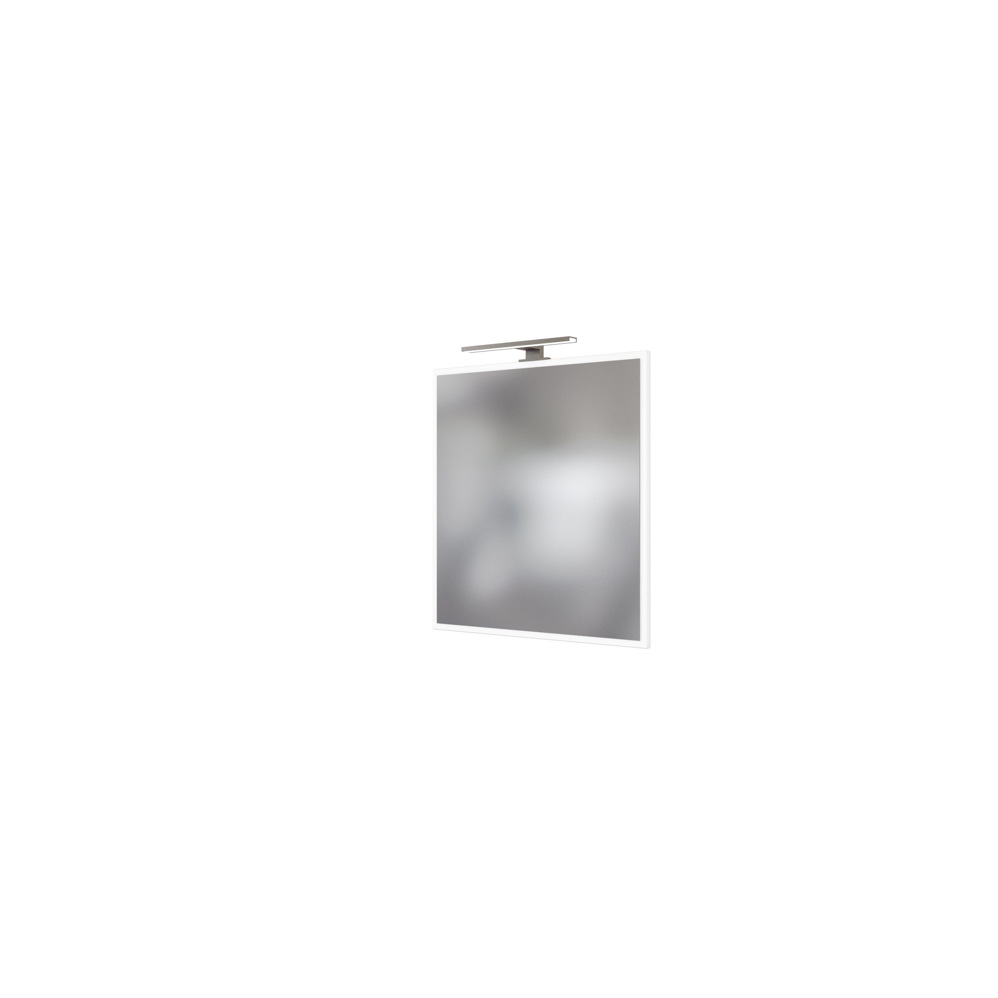 Rahmen Spiegelpaneel, Elegantes aus Breite weiß-matt. Badspiegel cm, 60 64 in cm cm, Garda, Tiefe Höhe möbelando 2 MDF