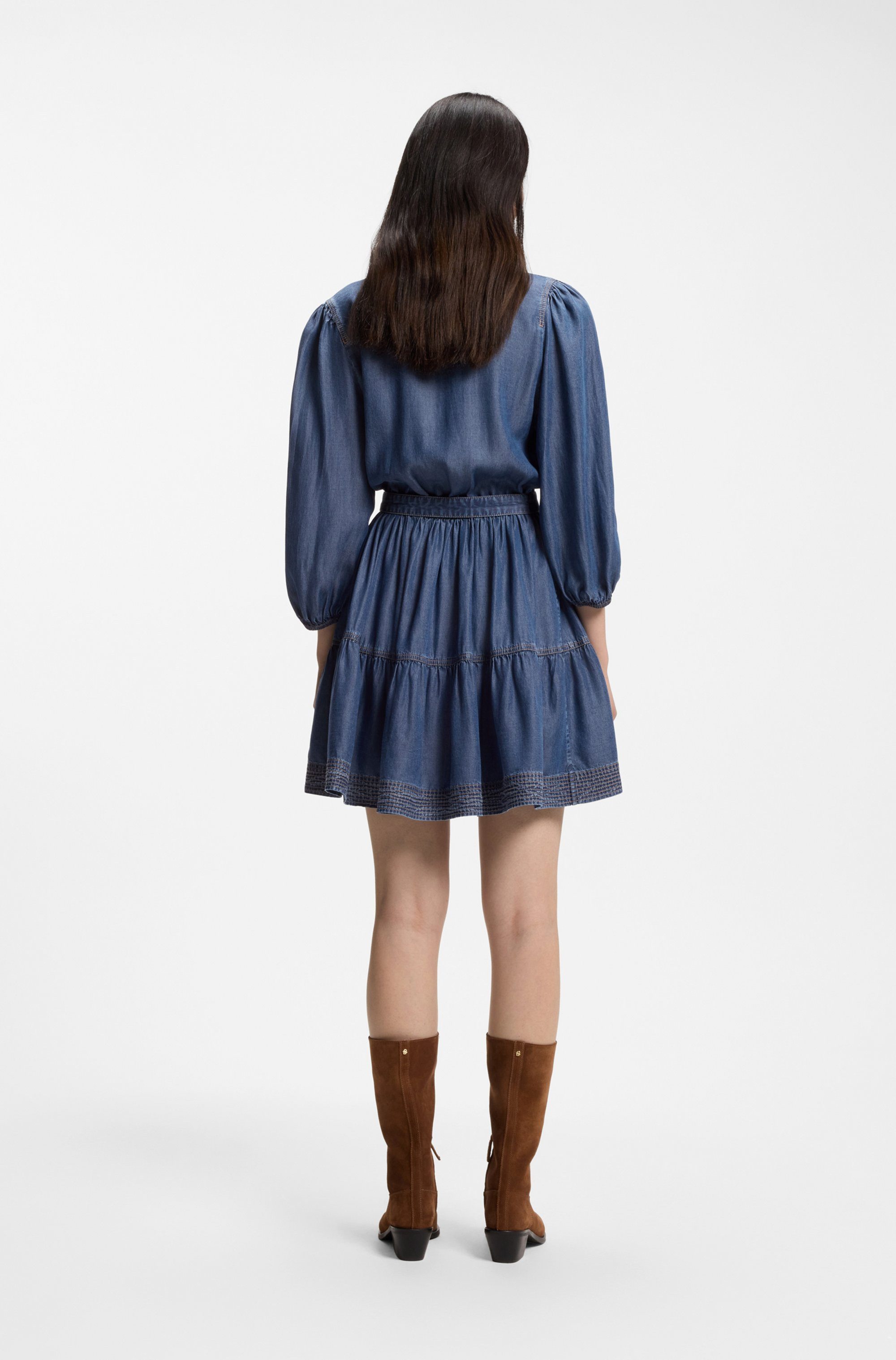 BOSS ORANGE Wickelkleid Dardy Premium Damenmode im Denim-Look, Bindegürtel günstig online kaufen