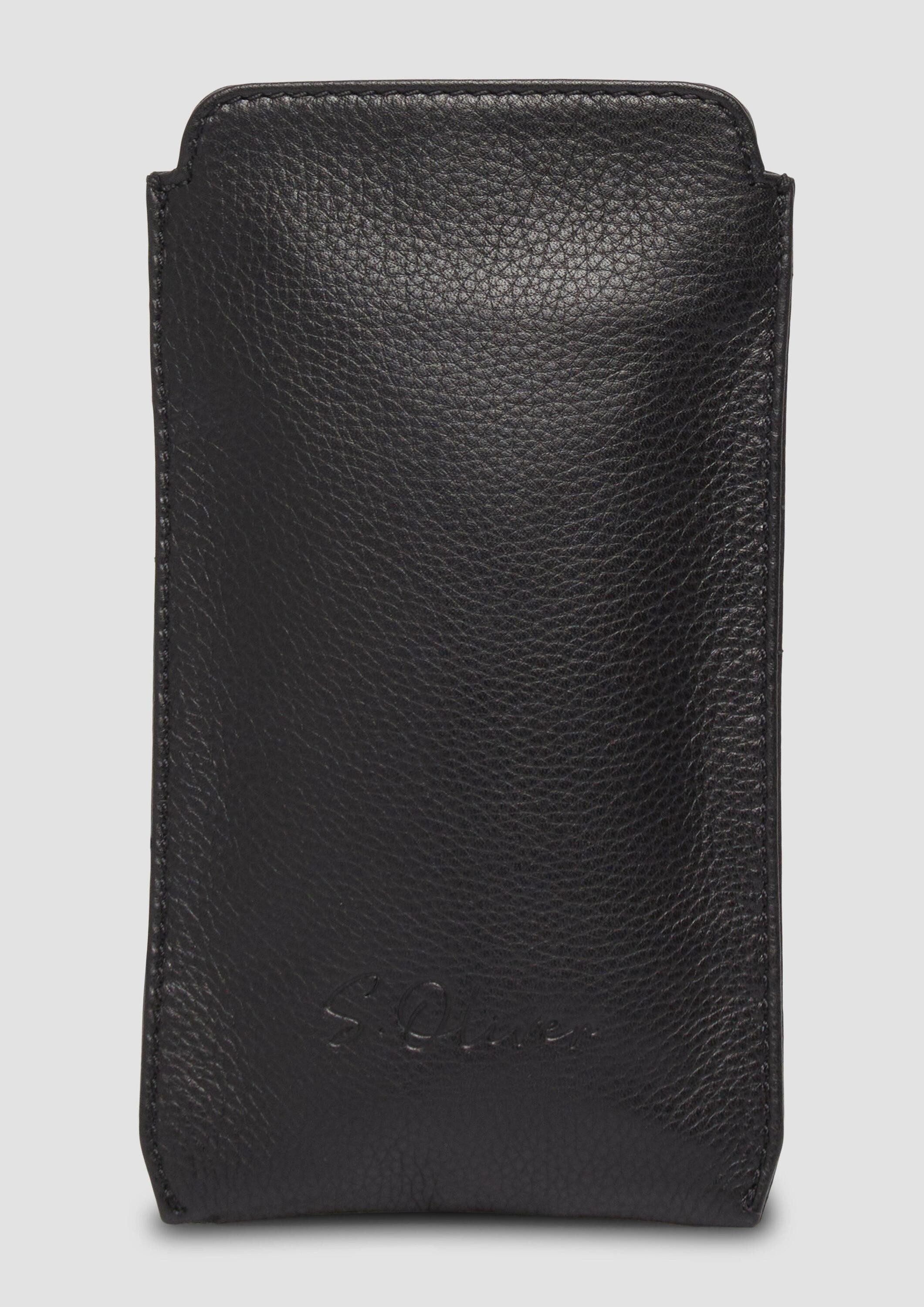 s.Oliver Handytasche Tasche, Edle Handy-Tasche aus Leder mit abnehmbarem Tragegurt