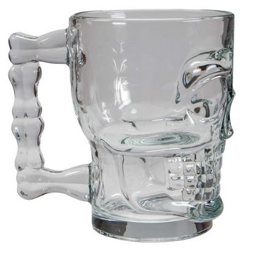 Winkee Bierglas Totenkopf Bierglas Schädel Beer Glass Skull 0,4 Liter, Glas, Spülmaschinenfest