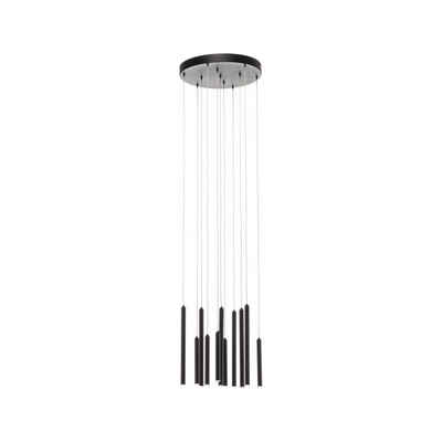 Lindby LED-Hängeleuchte Jolasi, dimmbar, LED-Leuchtmittel fest verbaut, warmweiß, Modern, Eisen, Aluminium, Acryl, Schwarz, 11 flammig, inkl.