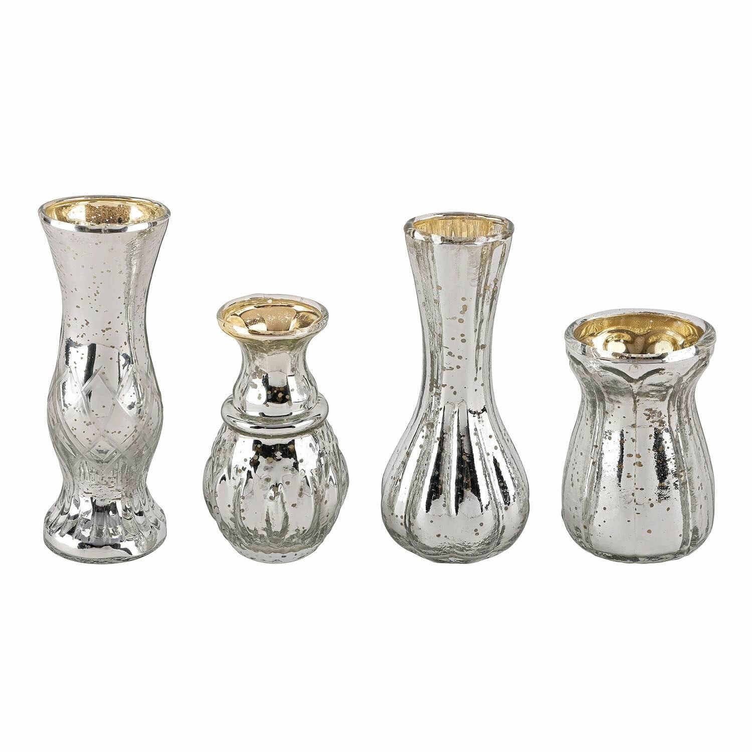 Mirabeau Tischvase Deko-Vase 4er Set Maelie antiksilber