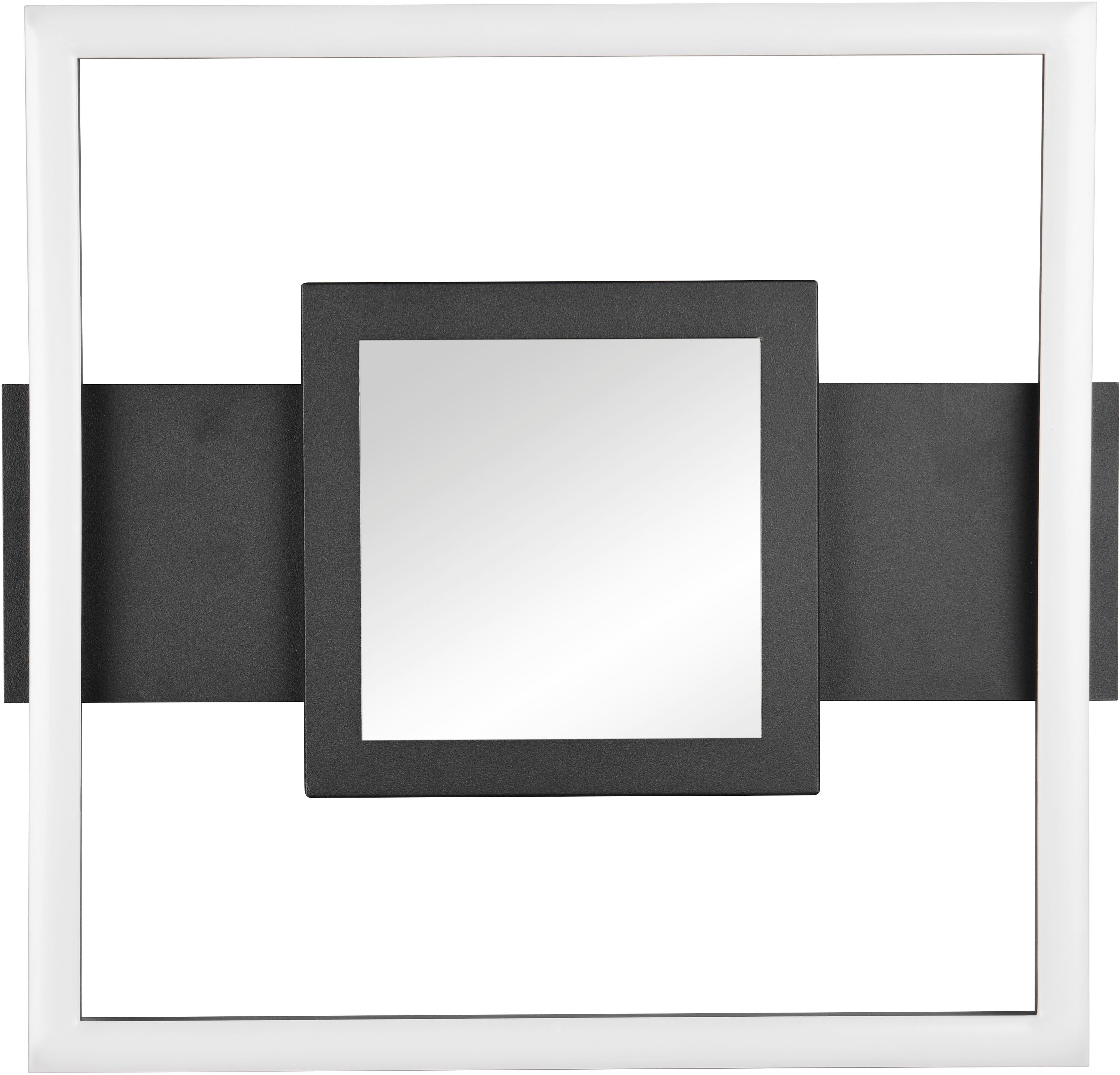 Reality Leuchten LED Deckenleuchte WHEELER, LED Deckenlampe 16W 2000 Lumen 3000K warmweißes Licht, LED fest integriert, Warmweiß, Lichteffekte mit Spiegelfolie, 35 x 33 cm, Wand- oder Deckenleuchte