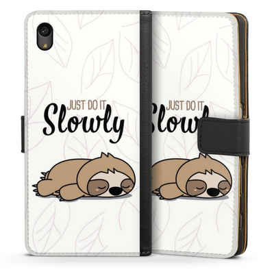 DeinDesign Handyhülle »Tiere Faultier lazy sunday Just Do It Slowly Sloth«, Sony Xperia Z5 Hülle Handy Flip Case Wallet Cover Handytasche Leder