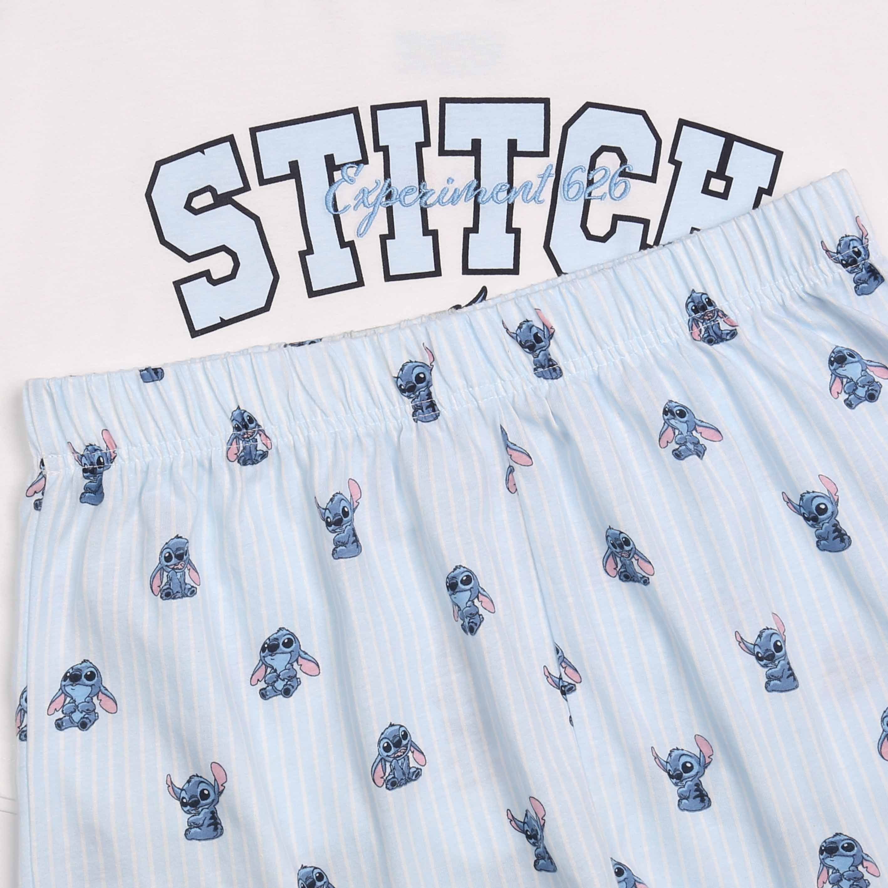 Disney Pyjama DISNEY Stitch Damenpyjama aus Baumwolle kurzarm – Bild 4 von 5