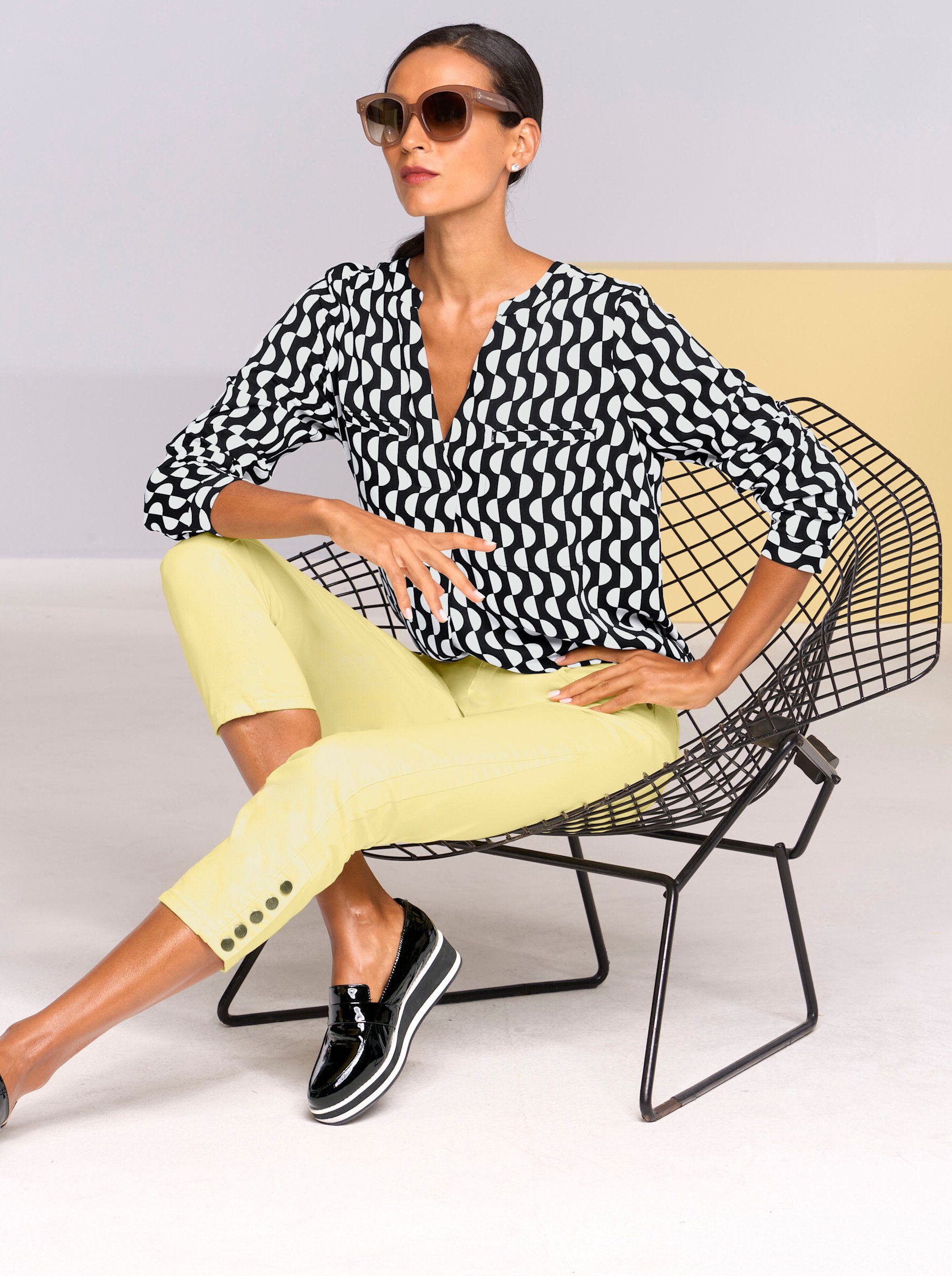 heine Klassische Bluse Druckbluse Langarm