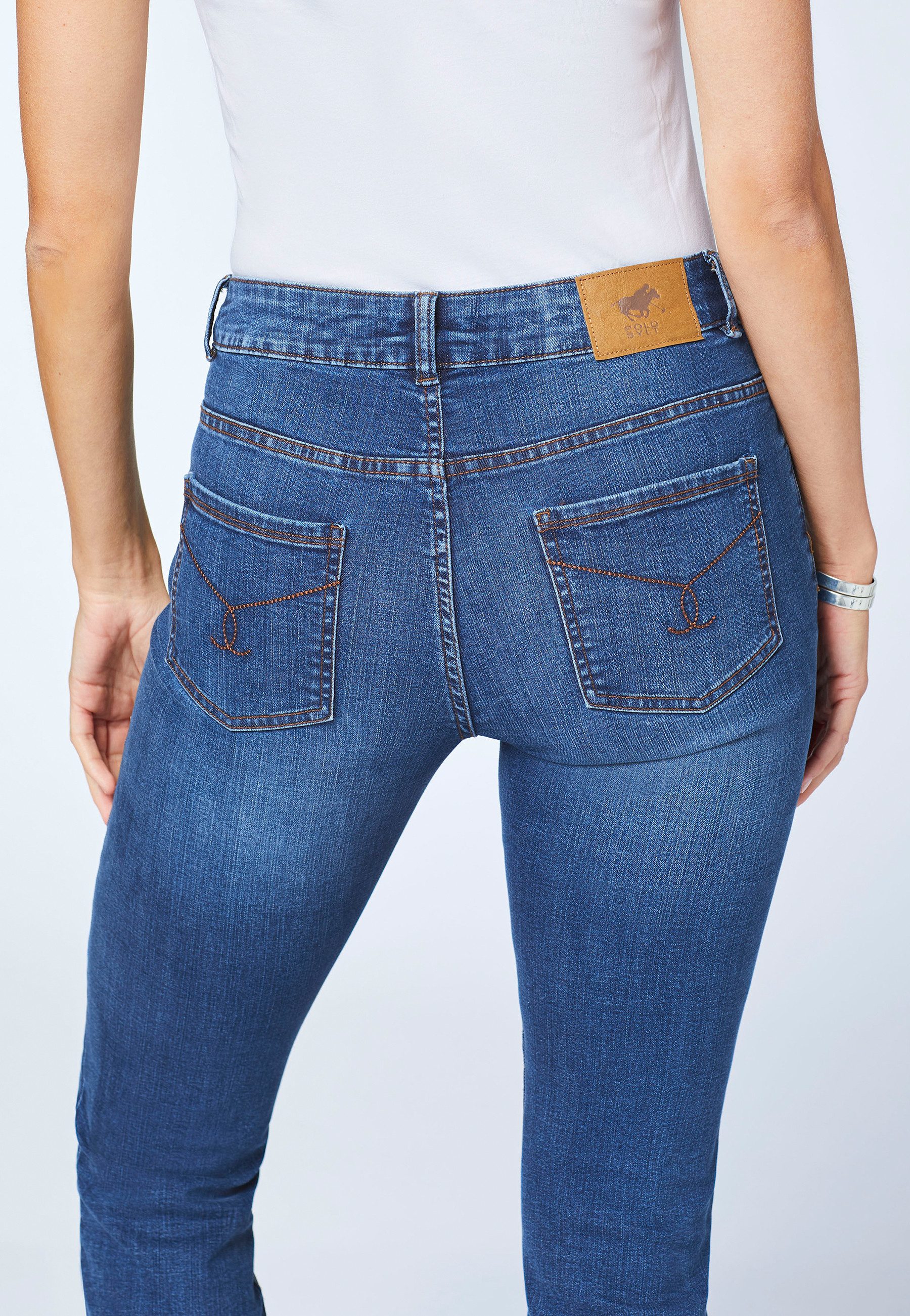 Polo Sylt Straight-Jeans mit dezenter Waschung und Stretch (1-tlg)