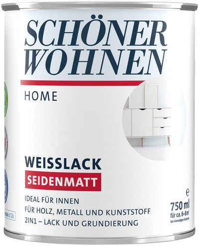 SCHÖNER WOHNEN-Kollektion Weißlack Home Weißlack, 750 ml, weiß, seidenmatt, ideal für innen