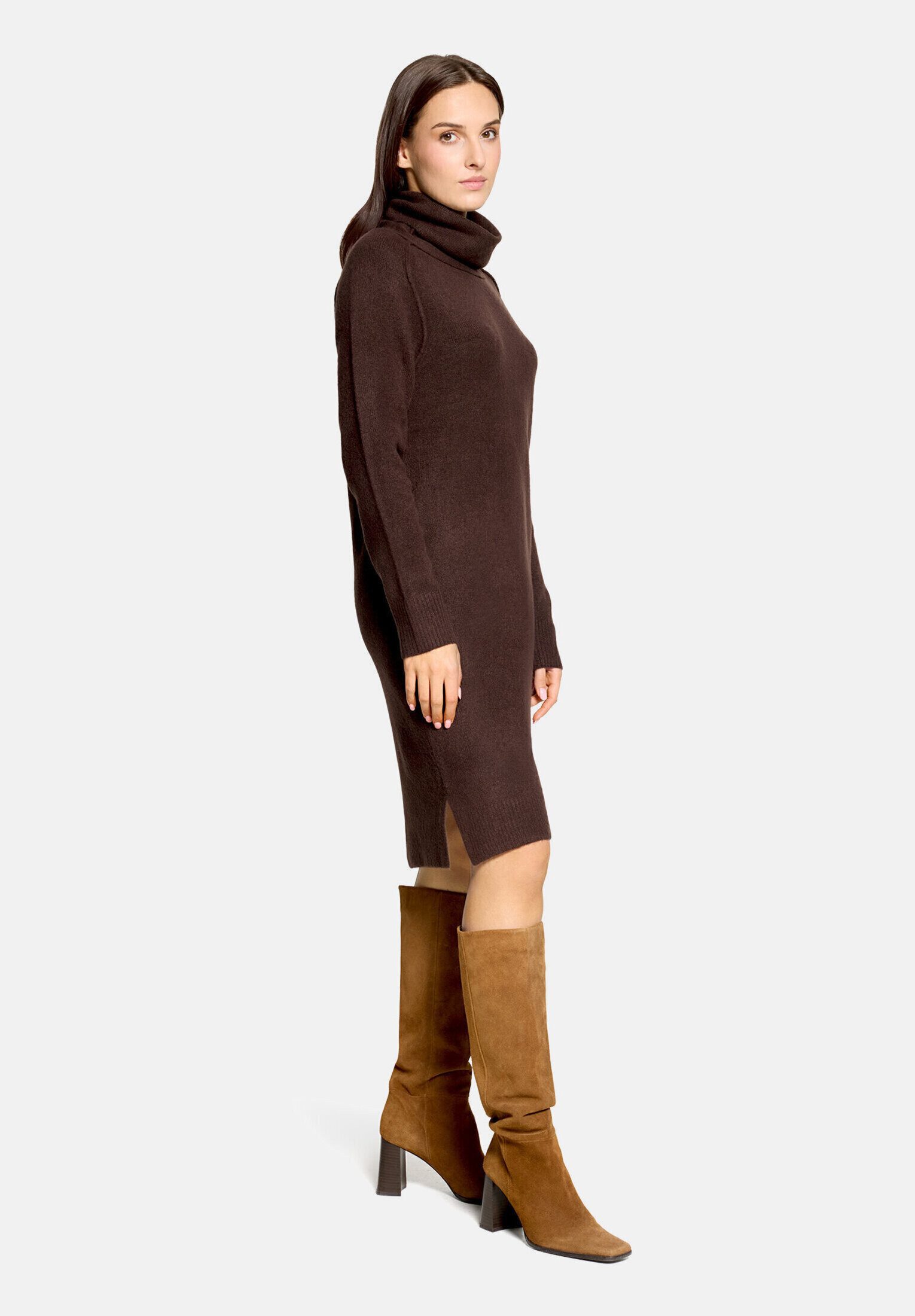 Cartoon Strickkleid Damen mit Turtle Neck
