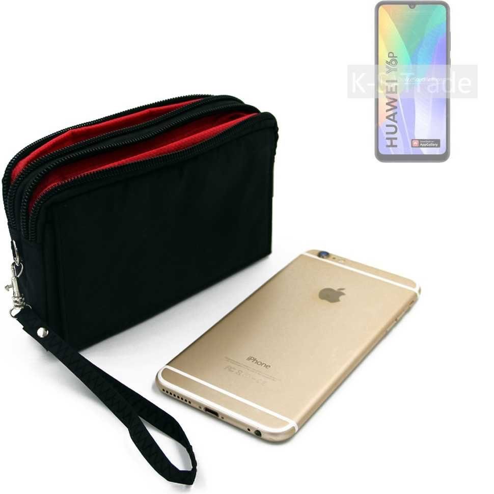 K-S-Trade Handyhülle für Huawei Y6p, Schutz Hülle Handy Hülle Gürteltasche Travelbag Handytasche mit