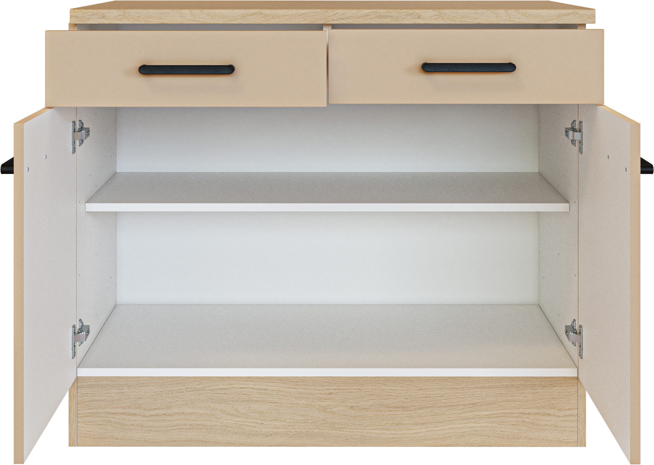 Flex-Well Unterschrank Creso (1-St) mit Einlegeboden, Arbeitsplatte und Metallgriffe – Bild 3 von 4