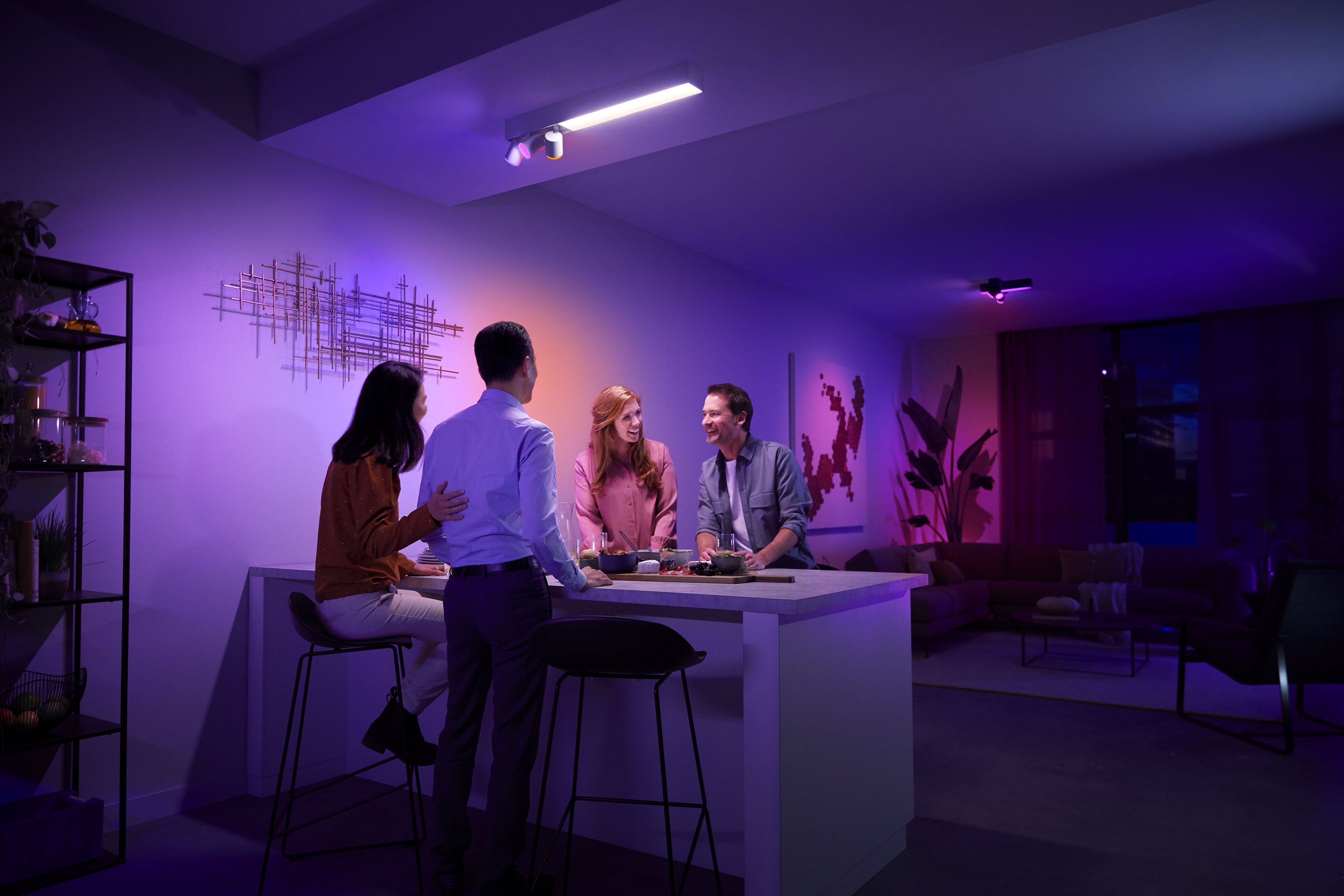 Philips Hue LED Deckenspot Centris, wechselbar, Lampeneinstellungen Farbwechsler, Lampen der App, LED einzeln anpassbar mit Individ. Hue