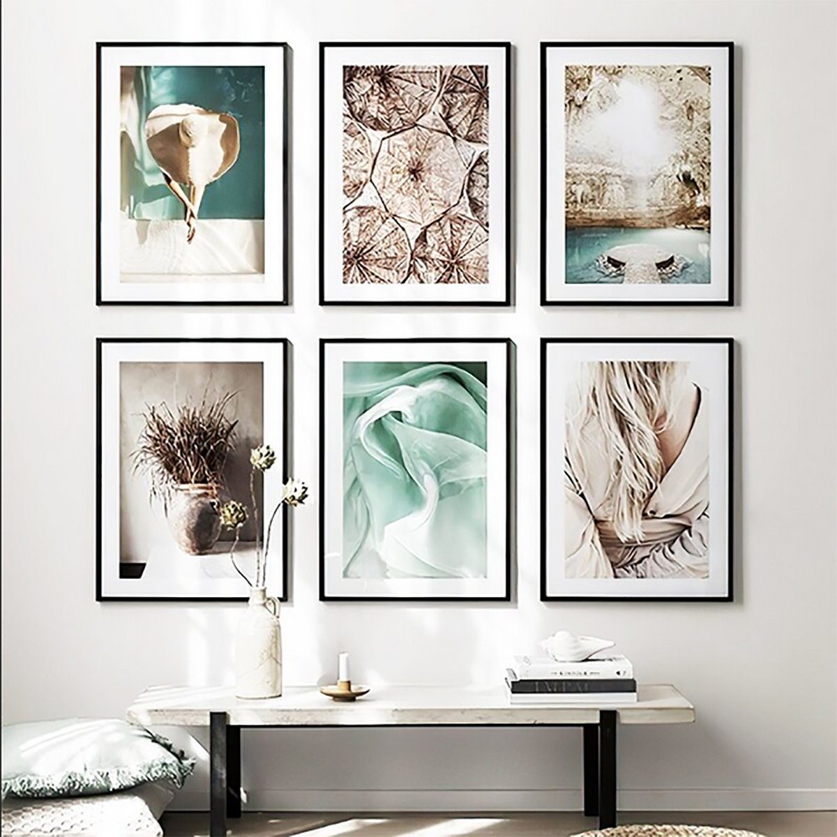 TPFLiving Kunstdruck (OHNE RAHMEN) Poster - Leinwand - Wandbild, Sommer, Sonne, Mädchen, Pool - (Leinwand Wohnzimmer, Leinwand Bilder, Kunstdruck), Farben: grün, braun, beige, weiß - Größe: 10x15cm