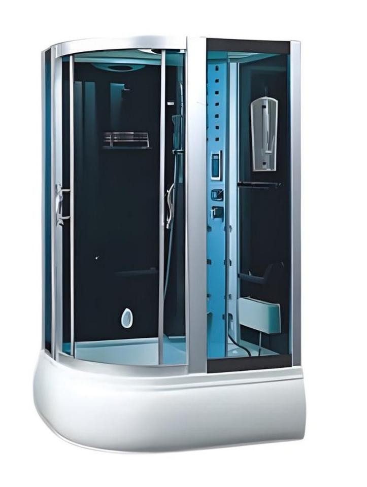 JVmoebel Dampfdusche Eckdusche aus Acryl und Glas mit Aluminiumrahmen, BxT: 85x120 cm, 1-tlg., Made in Europe