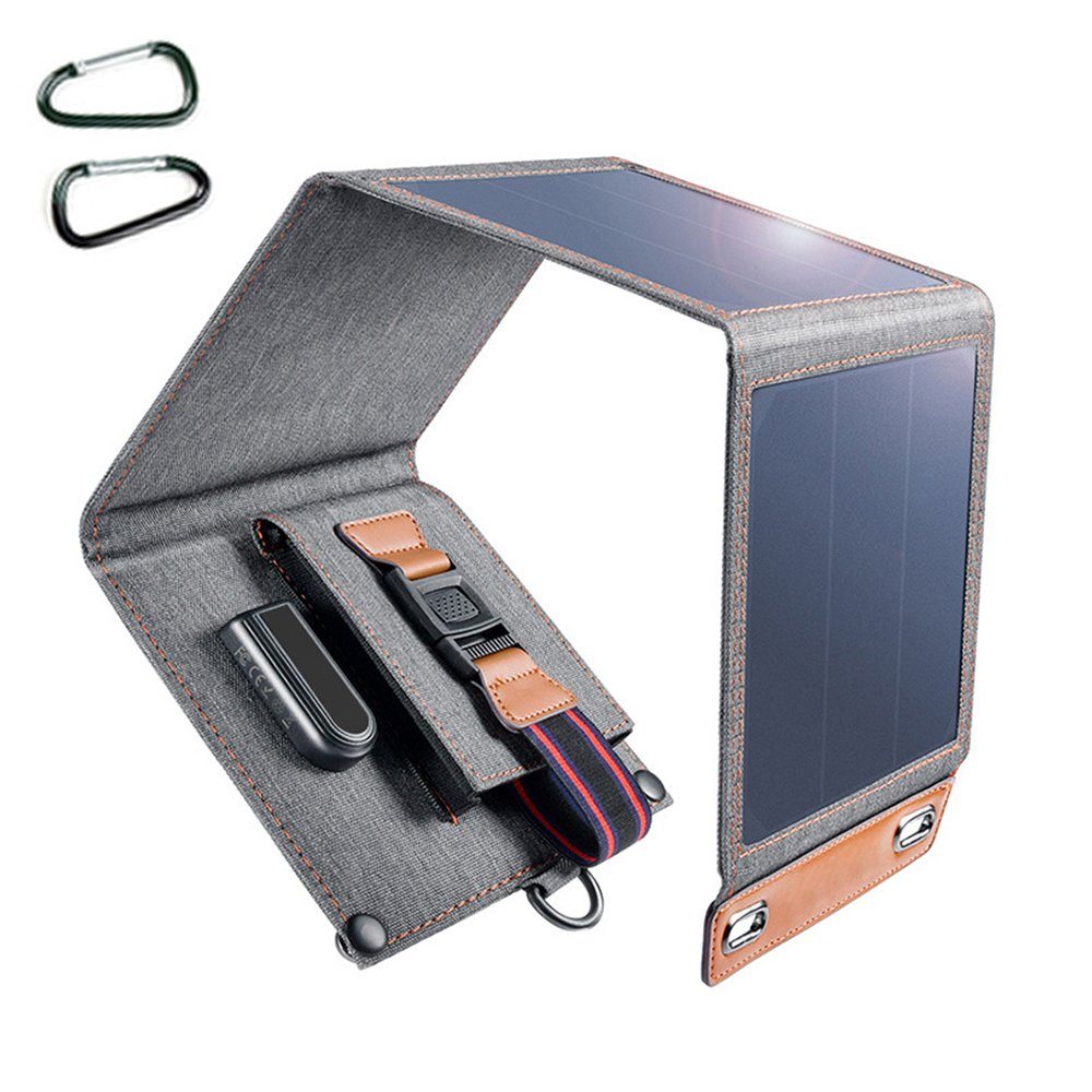 GelldG 14W Solar Ladegerät, Taschengröße Solarpaneel USB Solar Powerbank