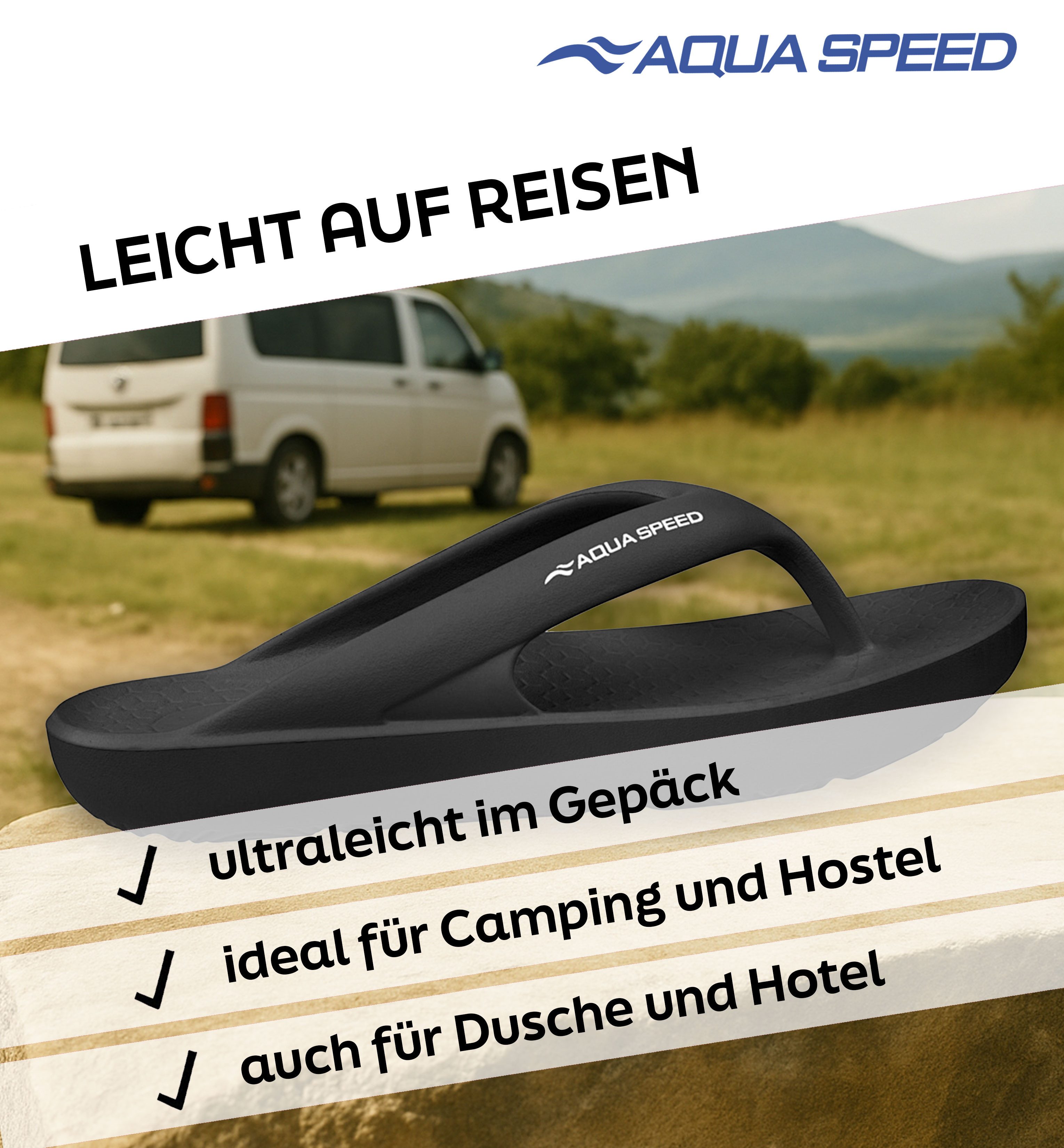 Aqua Speed Malaga Zehentrenner 41 schnelltrocknend, bequem für Reisen Zehentrenner (Schnelltrocknendes Fußbett – flexibel & bequem für Strandtage) Atmungsaktives Material – schnelltrocknend für Urlaub, Reisen
