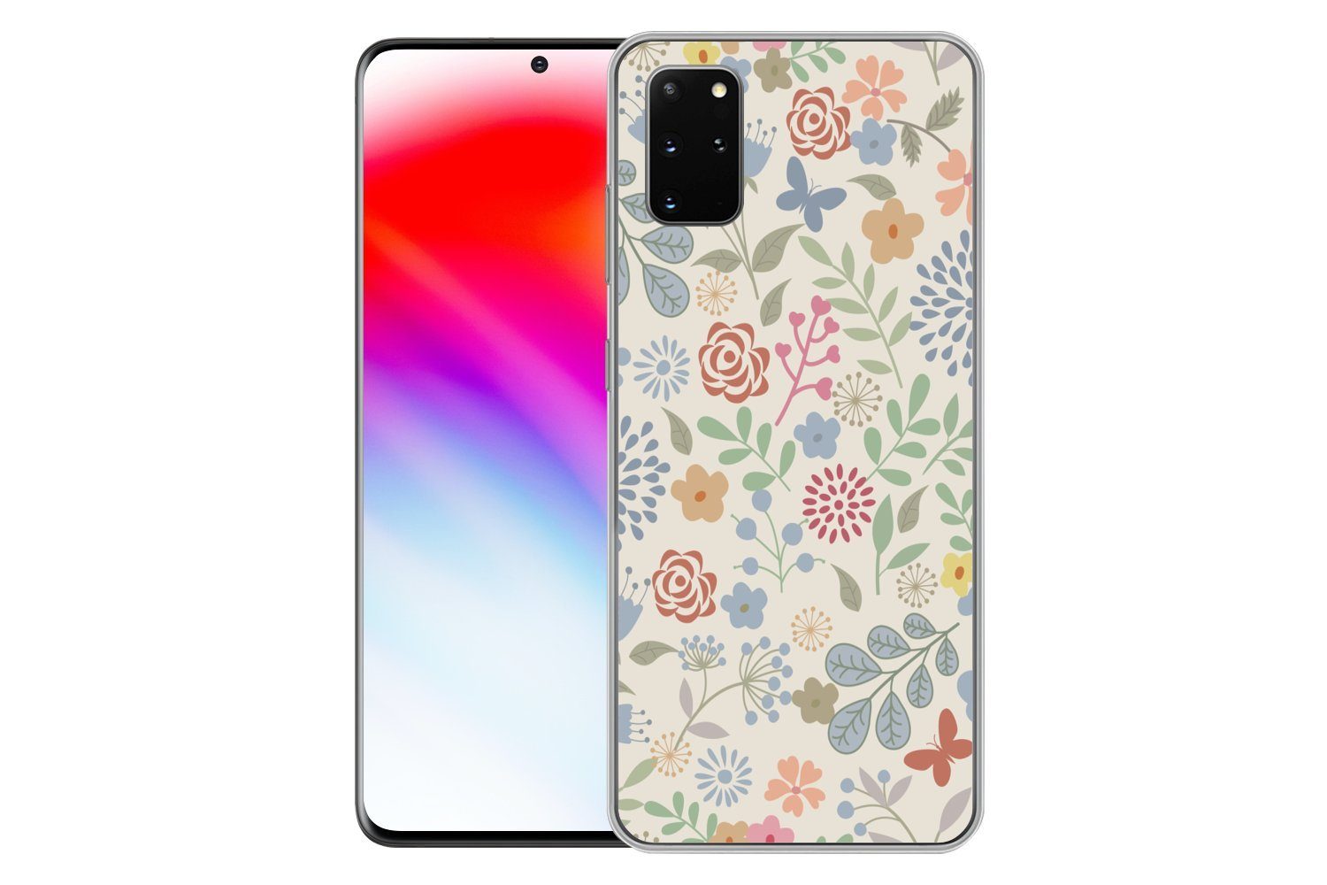MuchoWow Handyhülle für Samsung Galaxy S20 Plus Eine Blumenmuster-Illustration mit vielen, Phone Case, Silikon, Schutzhülle Dünn