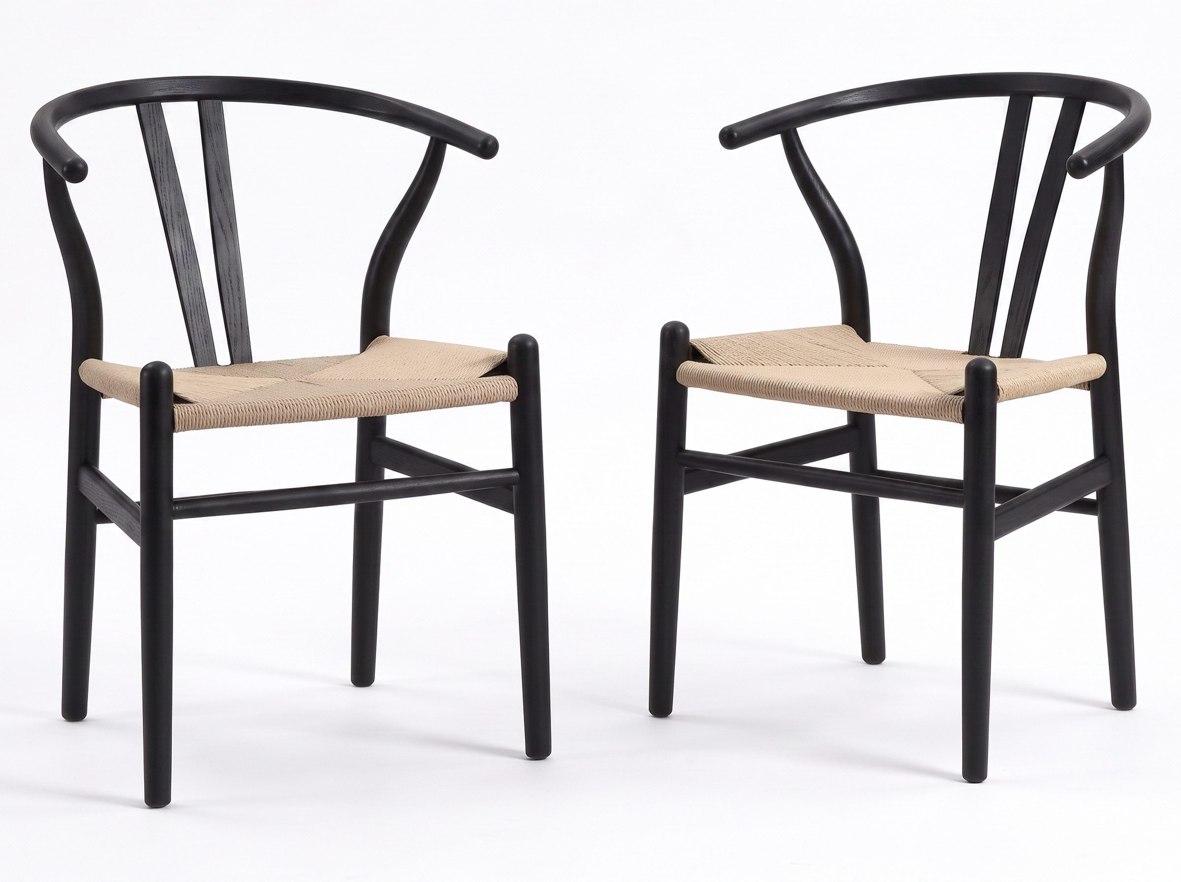LIVIHOME Esszimmerstuhl Massivholz Valora (Set, 2 St), FSC® Armlehnstuhl Massivholz Esche mit Papierseil, Vormontiert