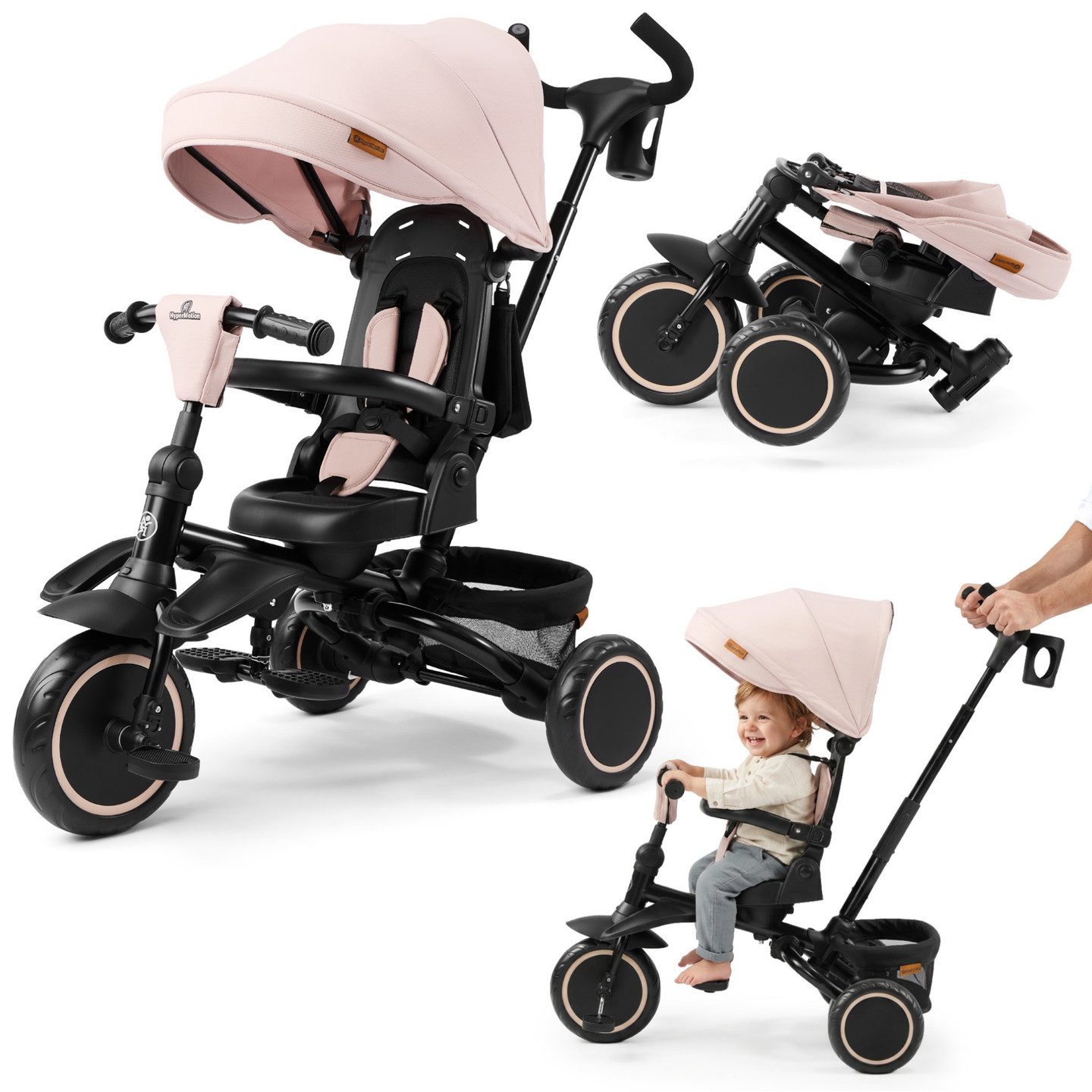 HyperMotion Kinderfahrrad HyperMotion Tobi Timber Dreirad beige, klappbar, ab 1 Jahr, 0 Gang