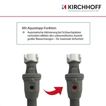Kirchhoff Zulaufschlauch, Zubehör für Waschmaschinen, Sicherheits-Zulaufschlauch, 3/4"IG x 2 m x 3/4"IG, 10bar/90°C