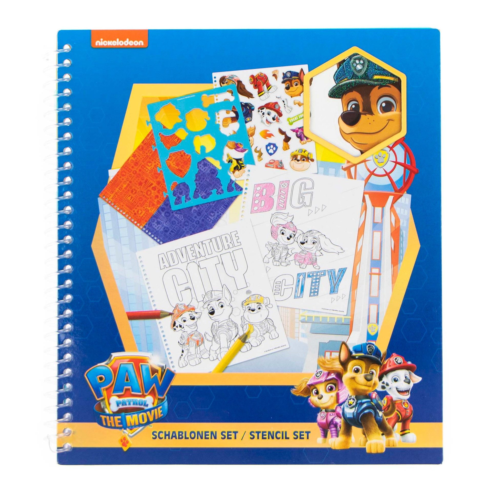 PAW PATROL Malblock Schablonenblock Kinder Kreativset Bastelset Mehrfarbig