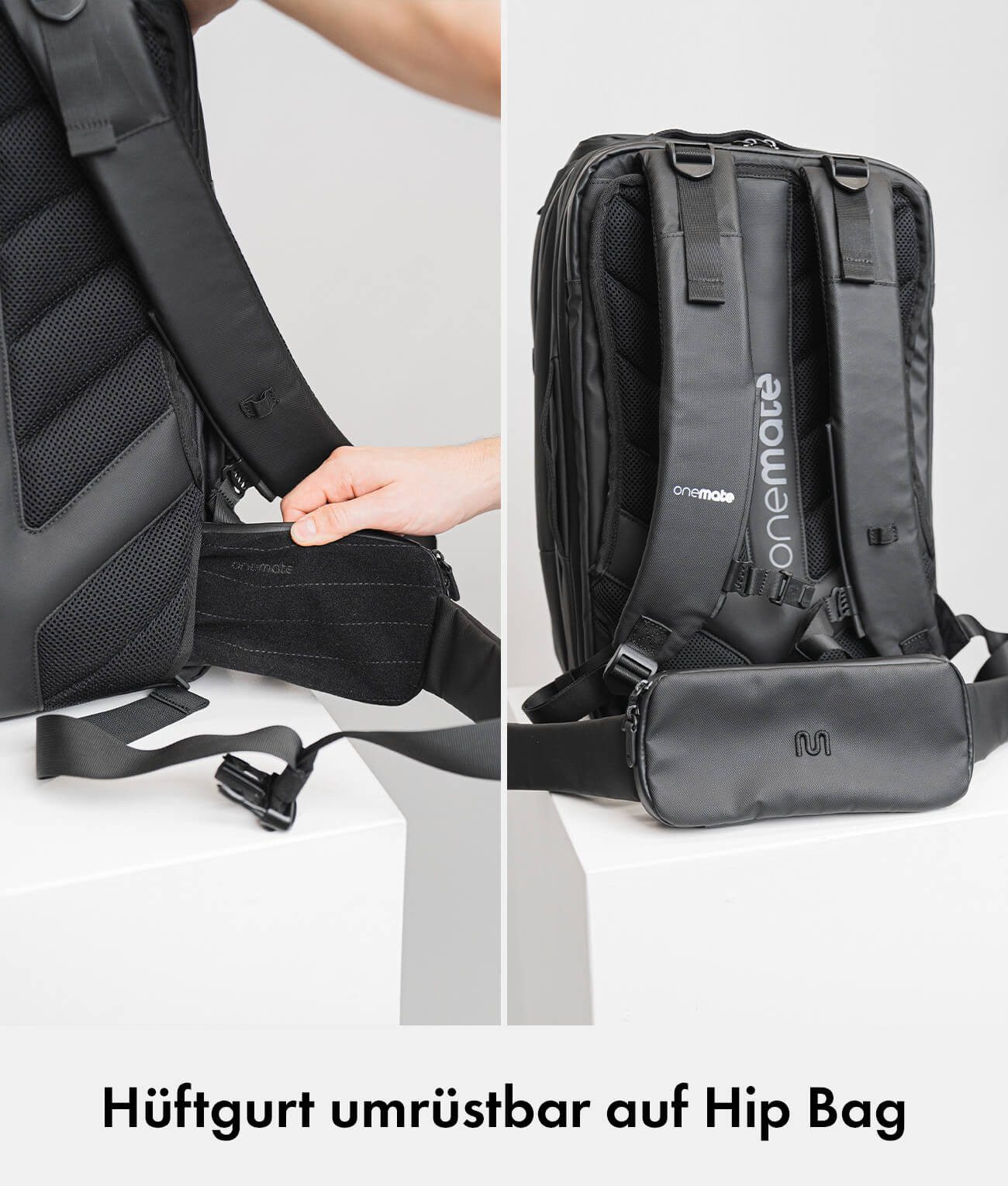 onemate Bauchtasche Hüftgurt, Hip Bag, Hip Belt Pro, Im Volumen erweiterbar