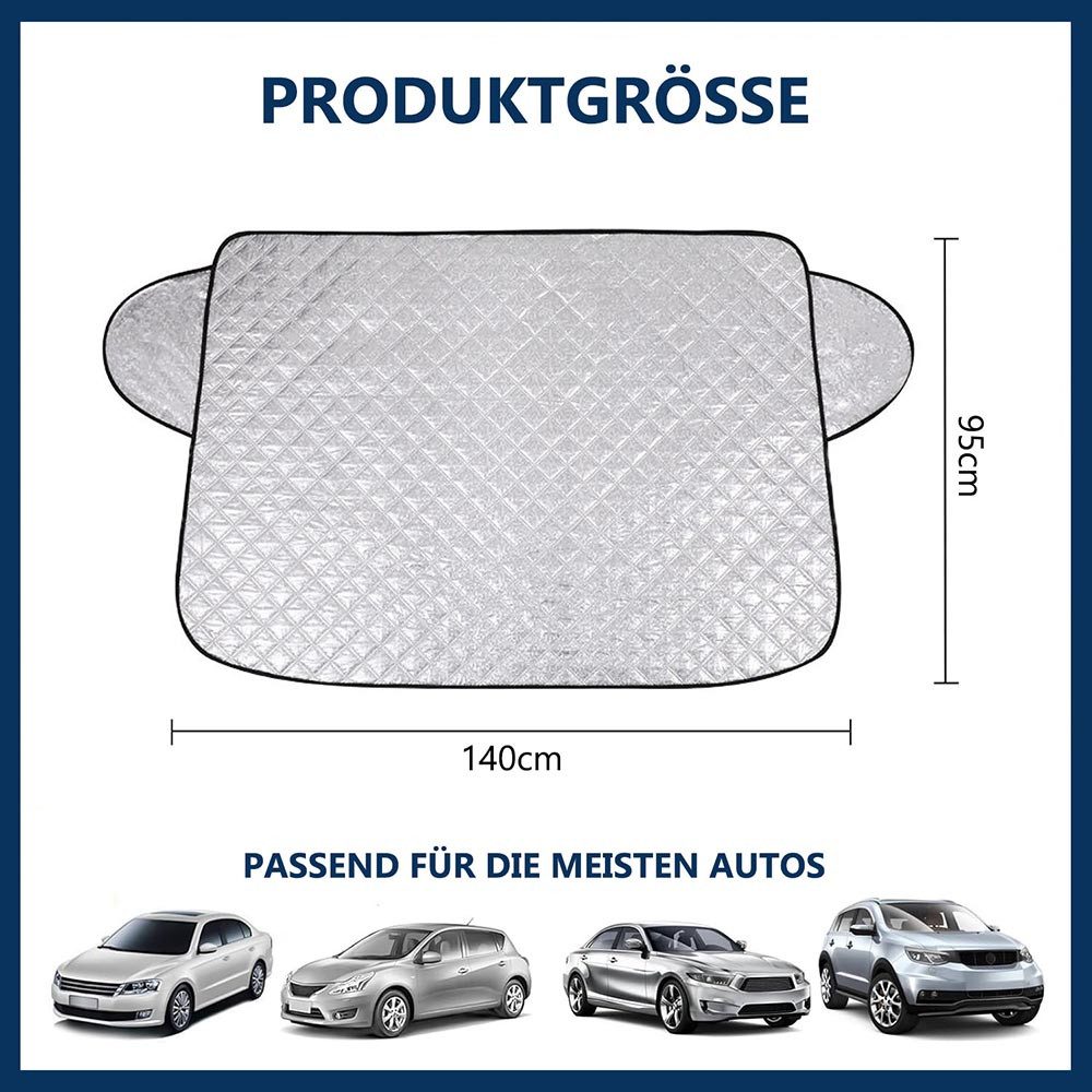 BTTO Car Sunshade Windshield Cover Car Sun Protection, Winter Frost Protection, 4-Layer Material for Cars and SUVs