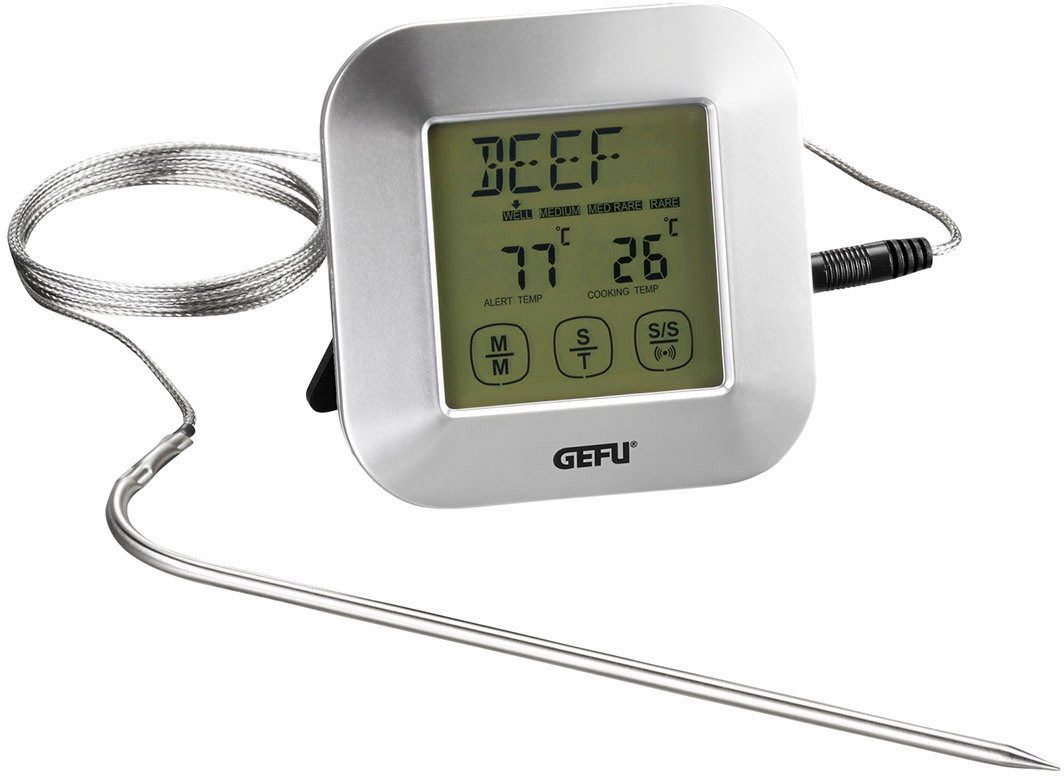 GEFU Bratenthermometer PUNTO, 2-tlg., digital, für Grill, Backofen und Herd