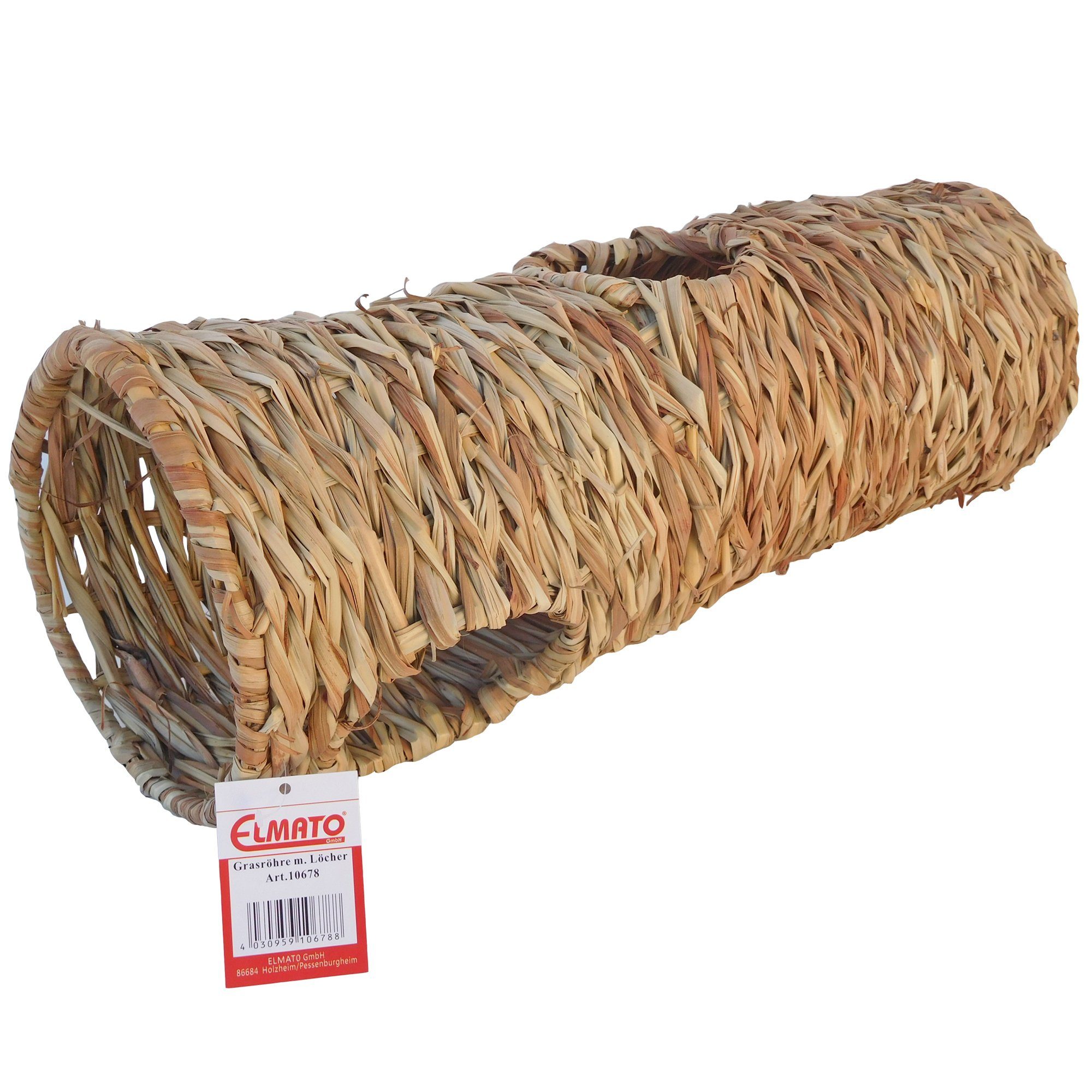 ELMATO Tierhöhle Elmato 10678 Grasröhre mit Löcher für Kaninchen 52x18x18cm