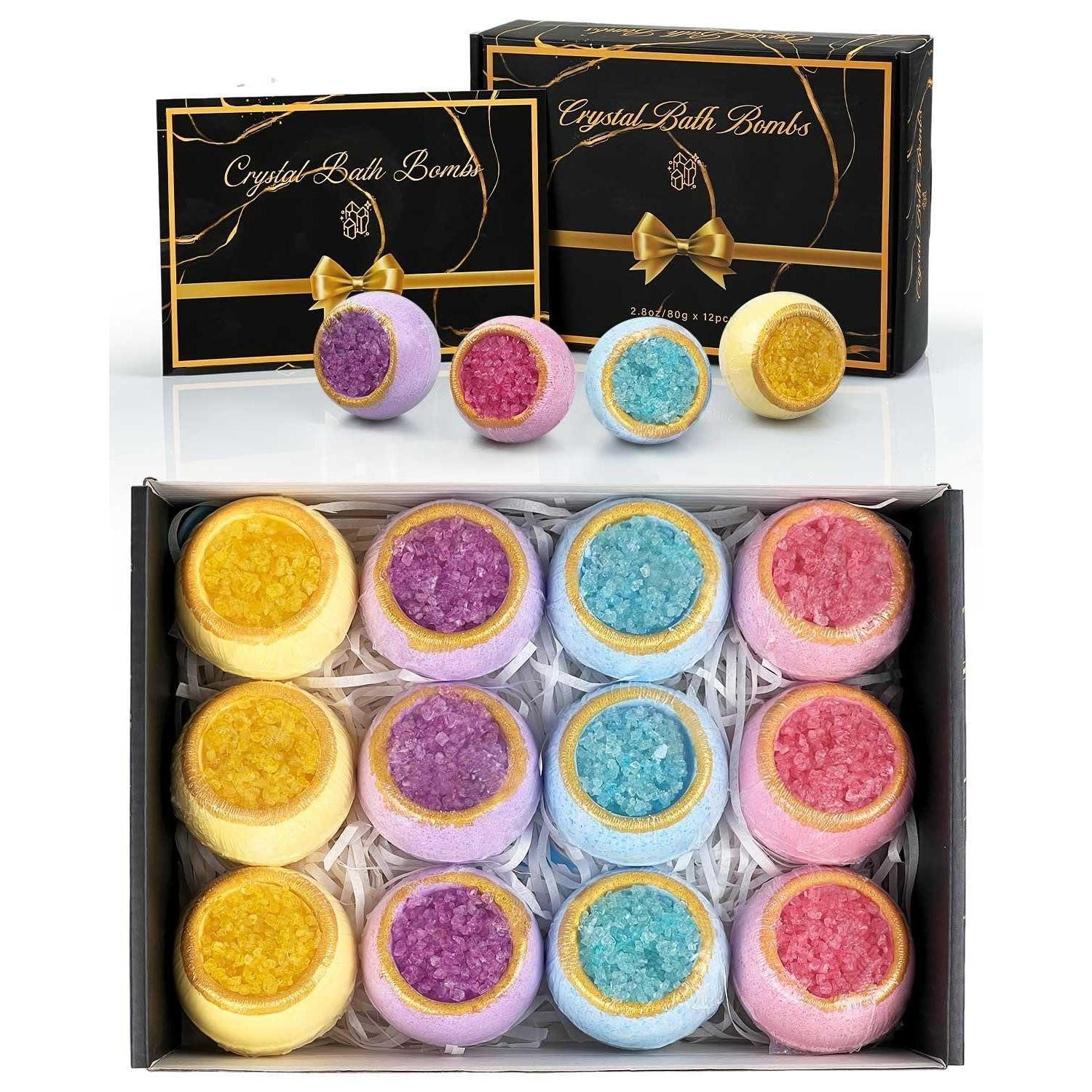 LuxusKollektion Badekugel Badebomben Geschenkset 12Stk Natur Bio Duftvarianten