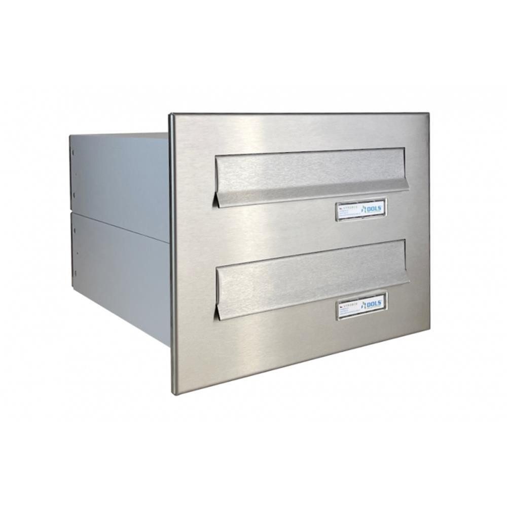 Letterbox24 Briefkasten B-04 Edelstahl Mauerdurchwurf Briefkastenanlage