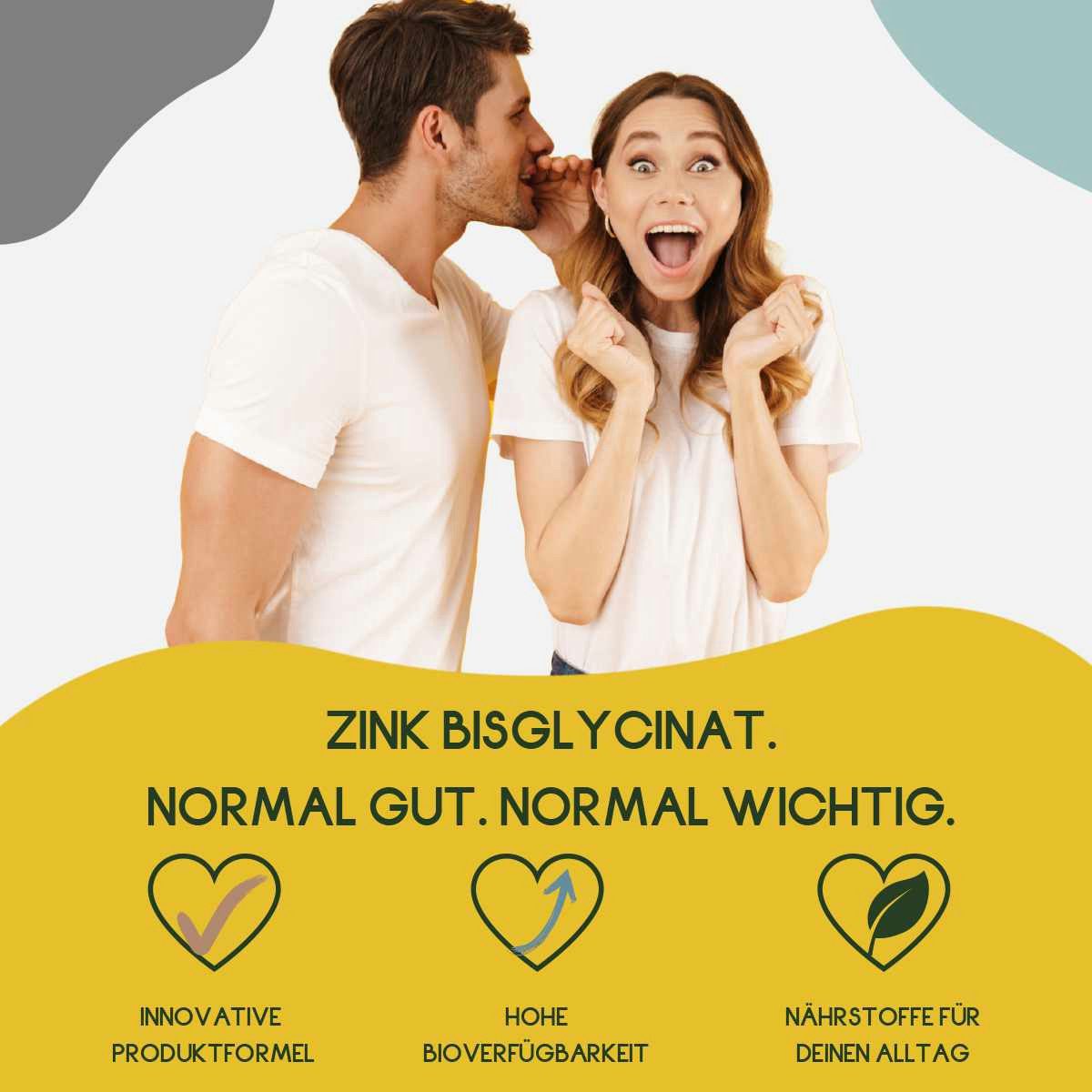 WURZELLIEBE Hochdosiert 25mg Zink-Bisglycinat - bioverfügbares Zinc Tabletten, 365 St., 91 g