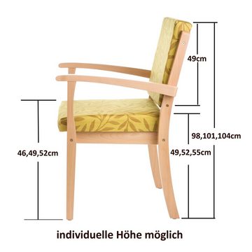 einrichtungsdesign24 Armlehnstuhl Schwerlaststuhl für Schwergewichtige Alexander mit Armlehnen bis 250kg, Massivholz, extra starke Beine, geneigte Sitzfläche, geneigte Rückenlehne