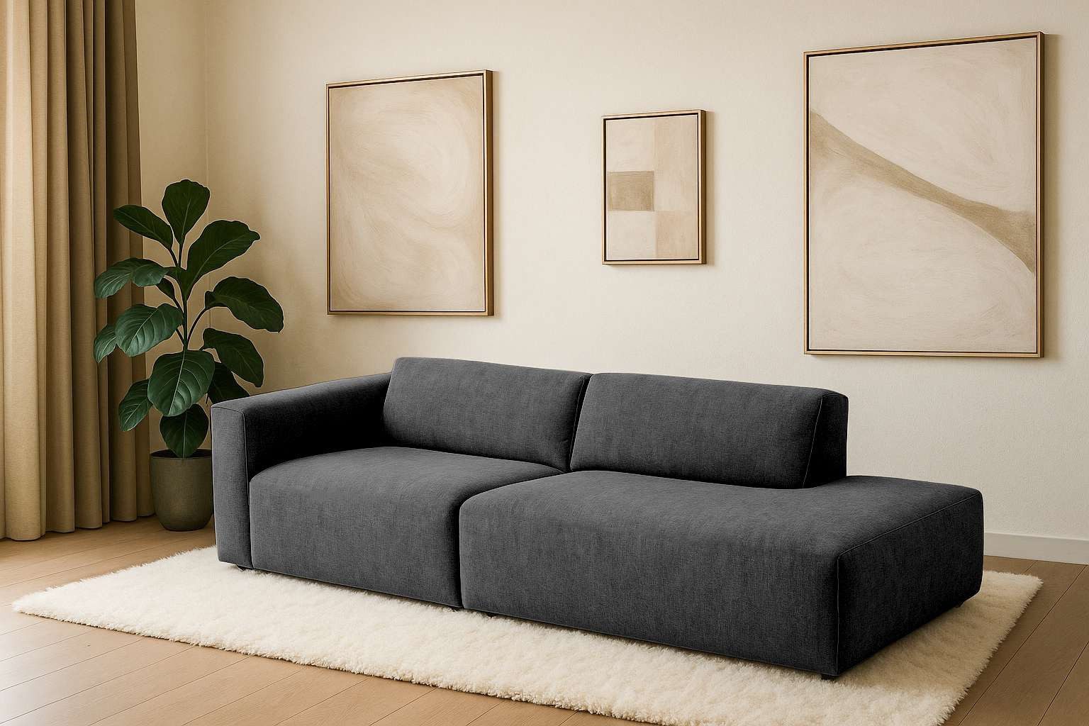 2-Sitzer Noord mit Kedernaht, Breite 227 cm