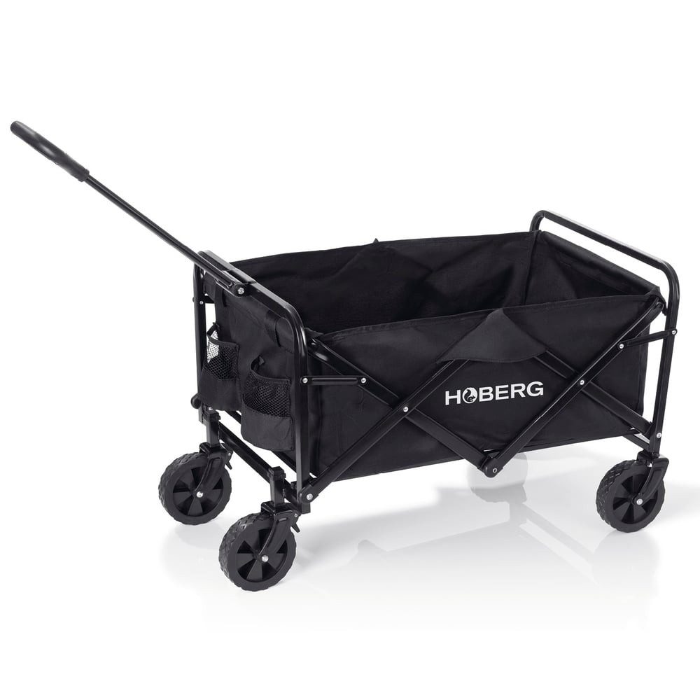 Hoberg Bollerwagen Bollerwagen faltbar mit Bremsen, nutzbar als Gartenwagen und Handwagen (1-tlg), Transportwagen klappbar für Strand & als Gartenkarre - Faltbollerwagen