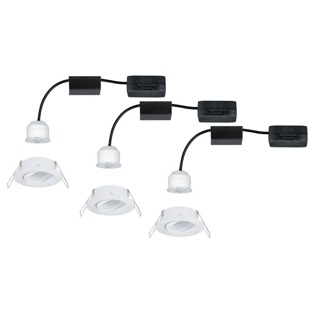 Paulmann LED Einbauleuchte LED Einbauspot Nova Mini 310lm 2700K 3-er Set inkl. Treiber in Weiß-ma, keine Angabe, Leuchtmittel enthalten: Ja, fest verbaut, LED, warmweiss, Einbaustrahler, Einbauleuchte