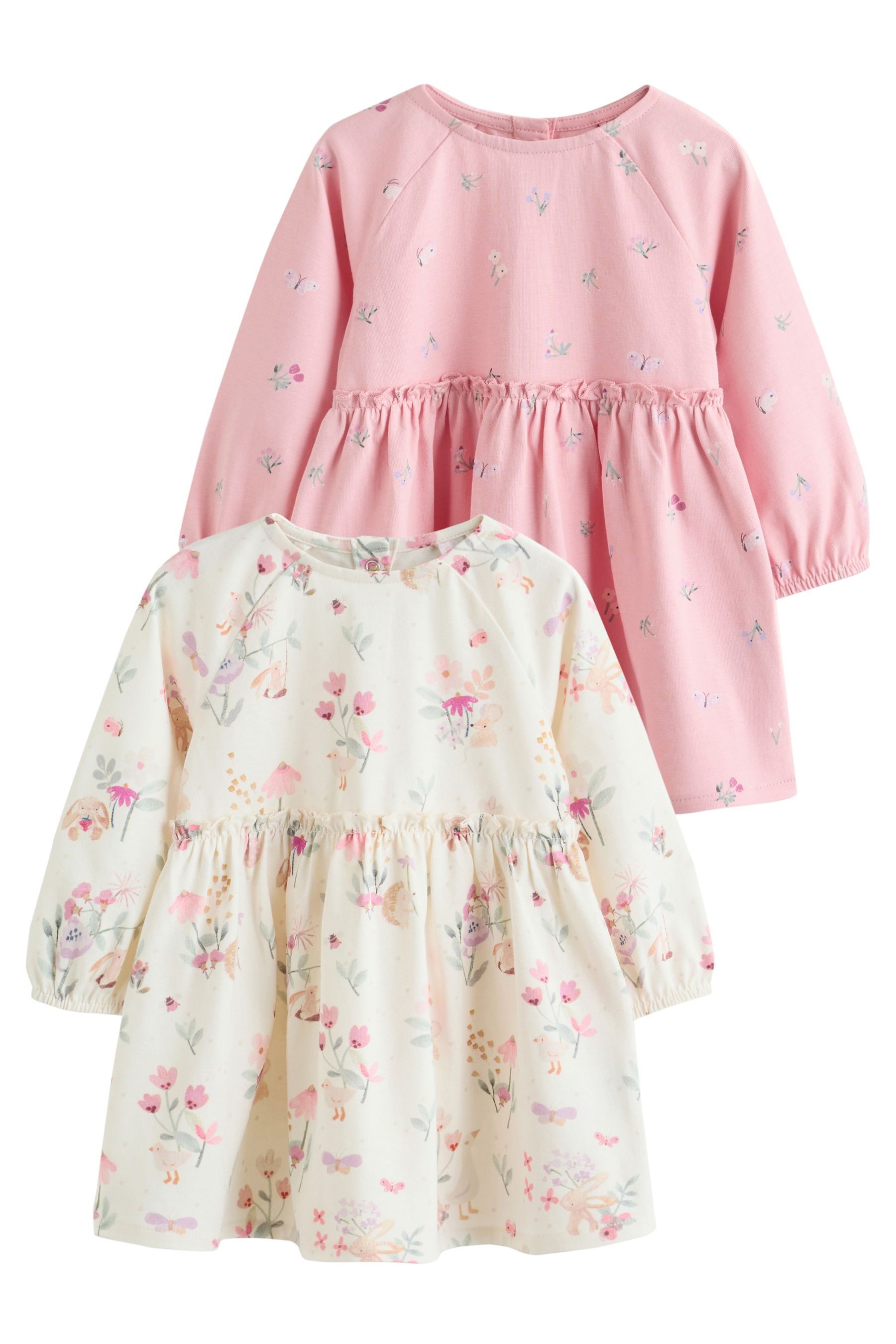 Next Strickkleid Baby Jersey-Kleid, 2er-Pack (2-tlg)