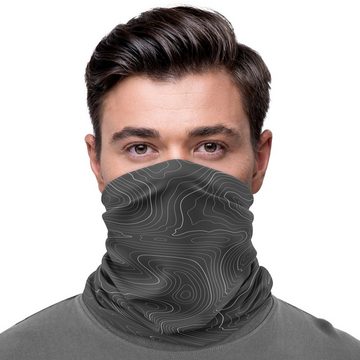 Maskworld Verkleidungsmaske Schlauchschal Topographic, Elastisches Halstuch für alle Gelegenheiten