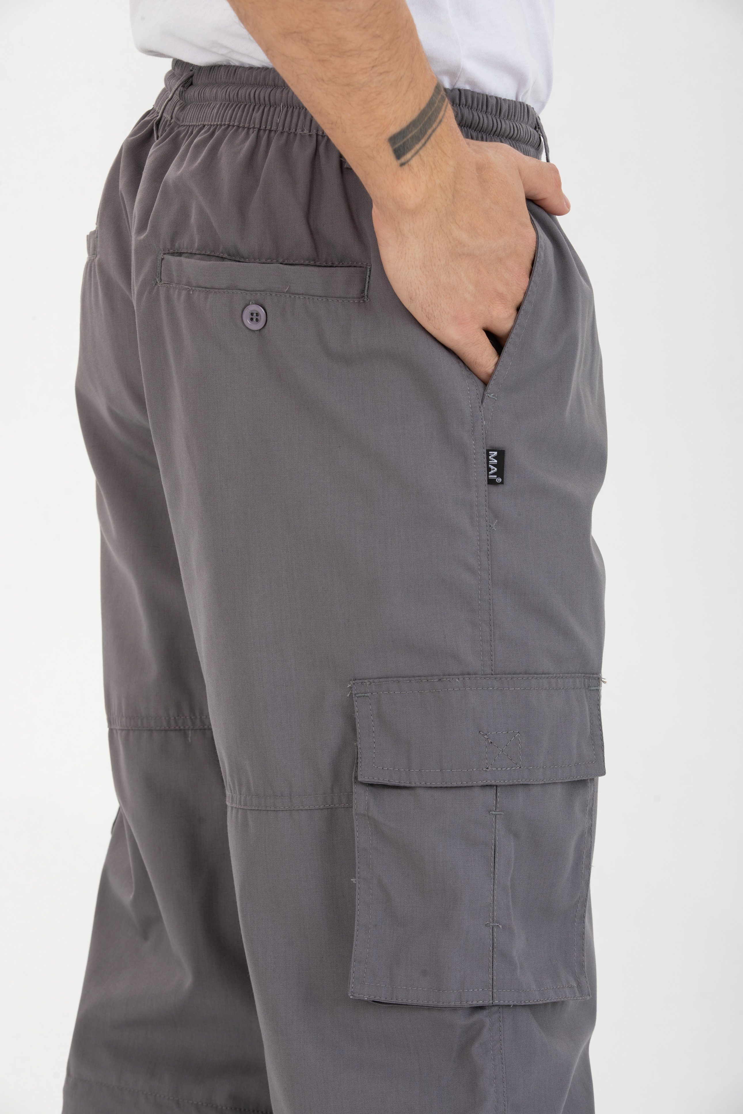 Kendindza Collection Cargohose Herren Zipp Off Cargohose Dehnbund Arbeit Hose Rangerhose Cargo Hose Gummibund elastisch, abnehmbare Beine, 6 Taschen