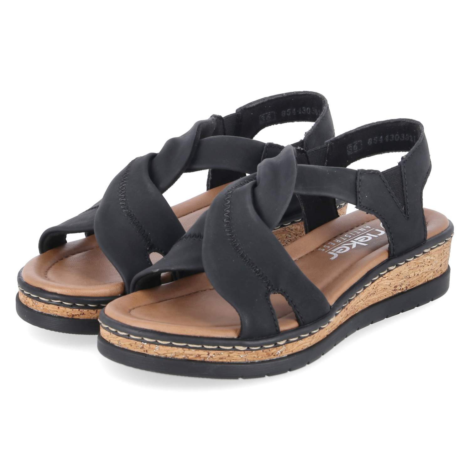 Rieker Rieker V4161-00 Damen Synthetik schwarz Sandalette