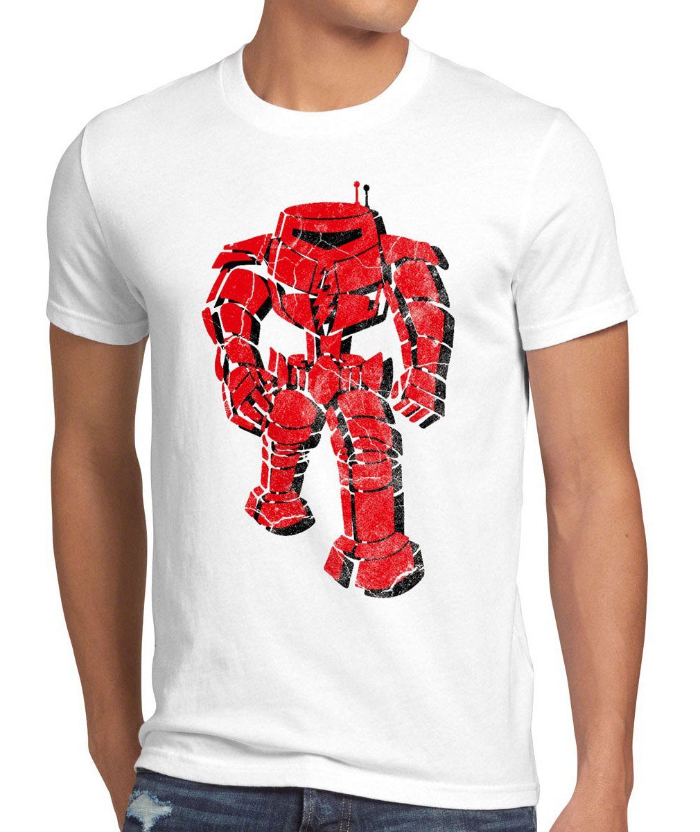Print-Shirt T-Shirt weiß Herren Big Bang Sheldon the Theory cooper Serie comic Fan Robot style3 Roboter