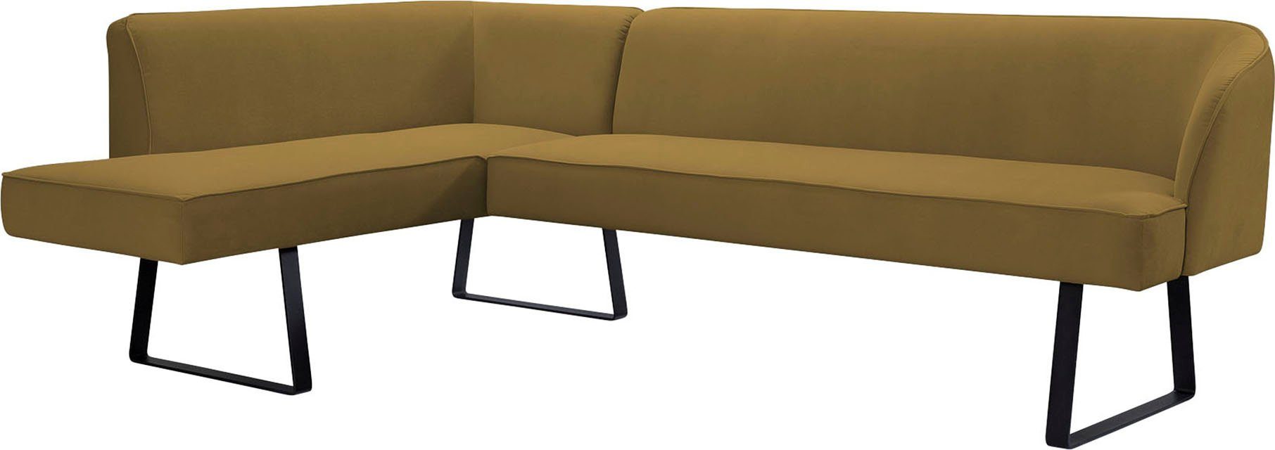 exxpo - sofa fashion Eckbank Americano, mit Keder und Metallfüßen, Bezug in verschiedenen Qualitäten