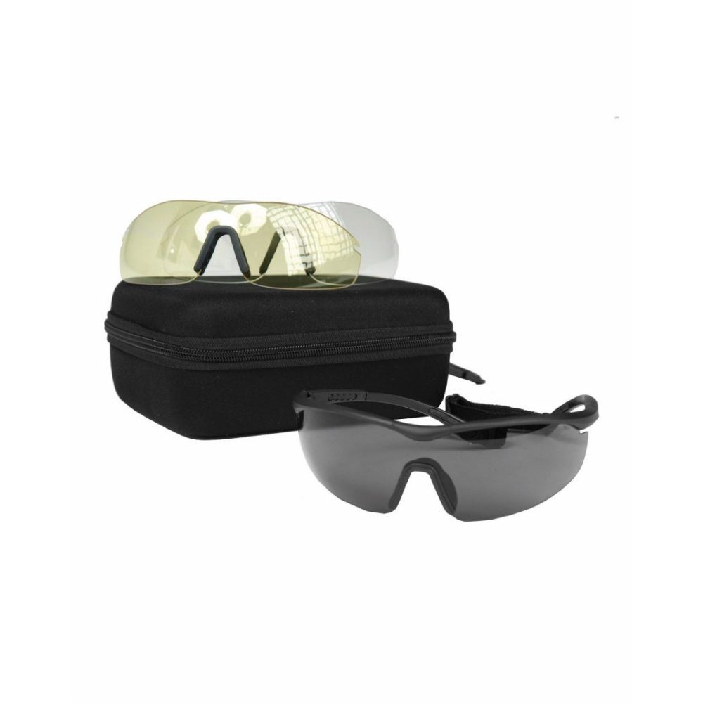 SET Sonnenbrille Gläsern 2 SPORTSCHUTZBRILLEN inklusive austauschbaren ANSI Mil-Tec 166 EN (Set)