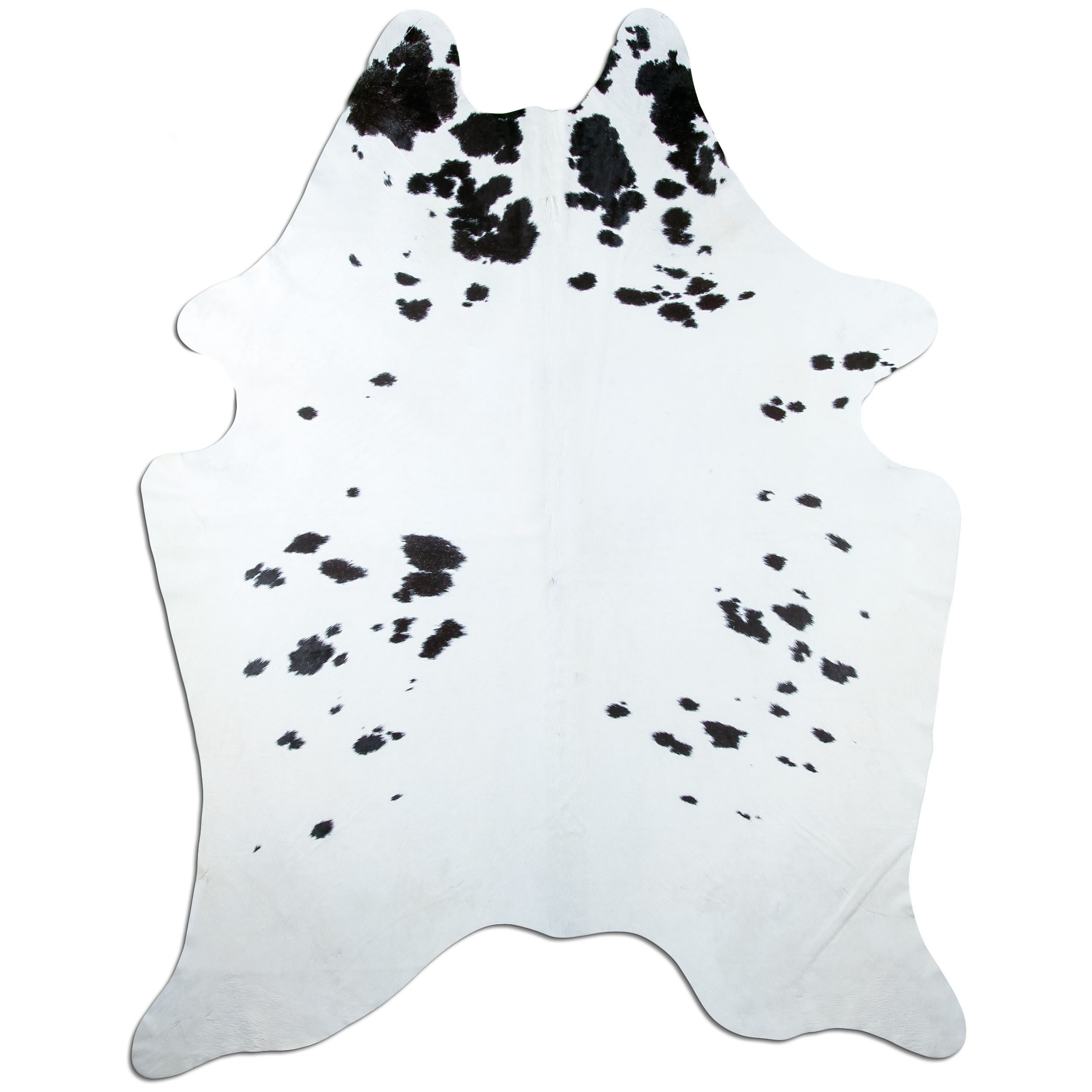 Livorio Fellteppich L246 x B189 cm - schwarz weiß, Kuhfell, Premium Kuhfell Teppich, Rinderfell, Echtfell, black and white