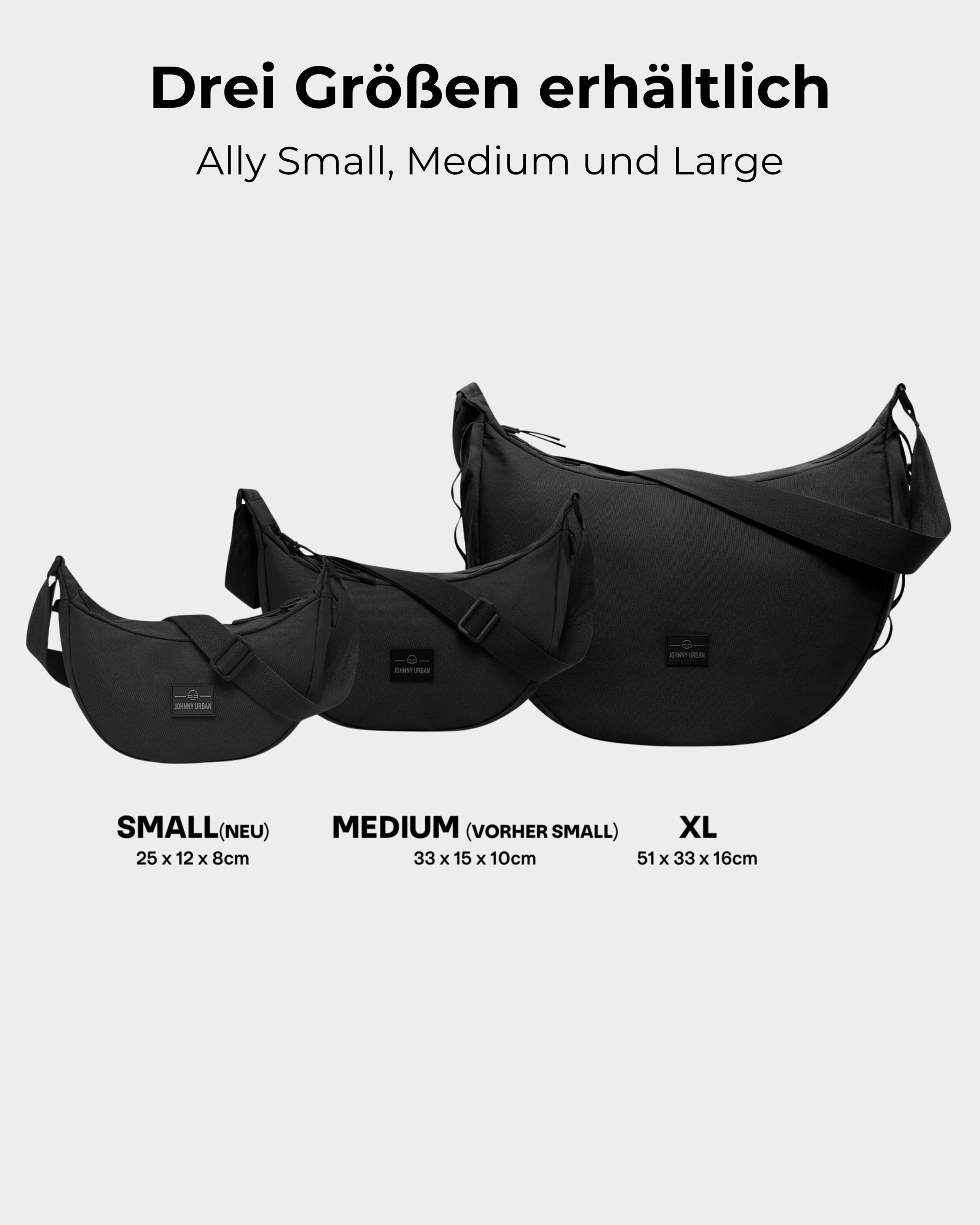 Johnny Urban Umhängetasche Ally Medium Half Moon Bag, Stylische Crossbody Bag in Halbmond Form, Wasserabweisend