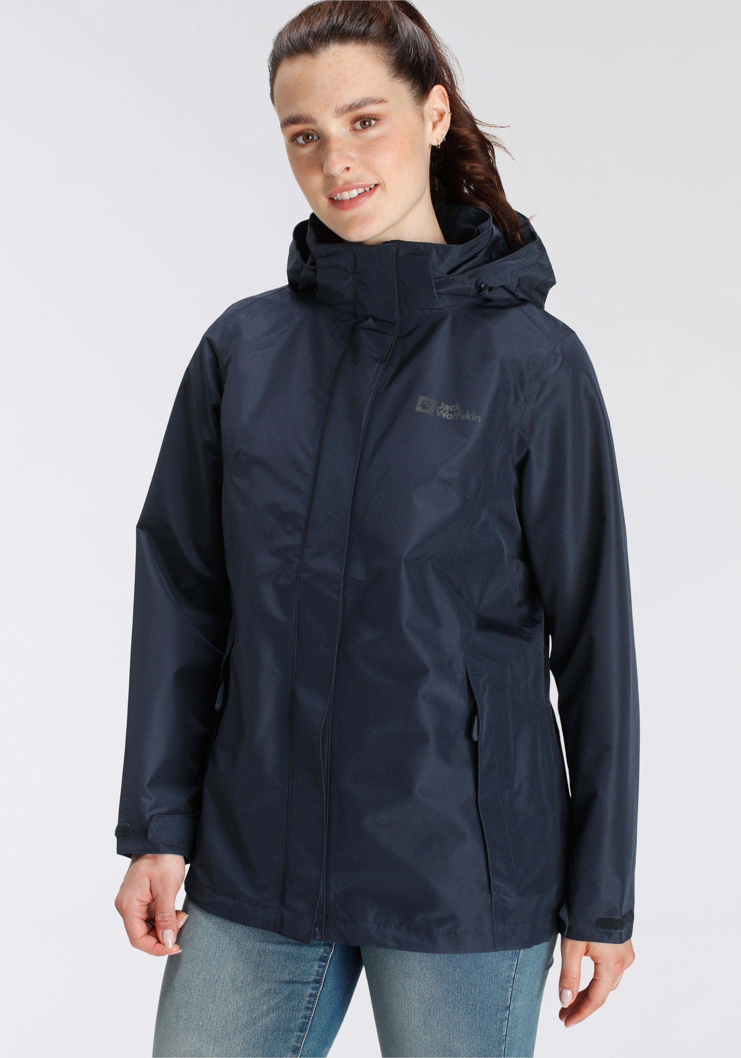 Jack Wolfskin Funktionsjacke TOCORA WOMEN JACKET Atmungsaktiv Wasserdicht blue & Winddicht night &