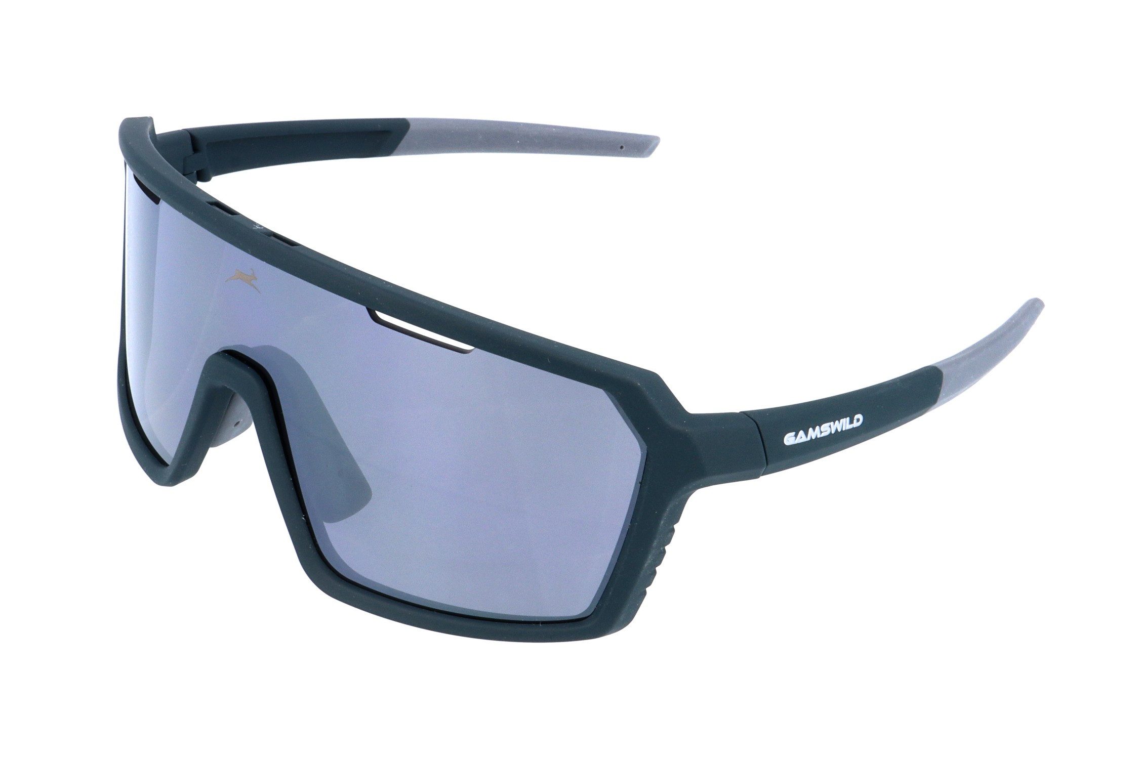 Gamswild Sonnenbrille UV400 Sonnenbrille Skibrille Fahrradbrille TR90 tolles Design Damen Herren Unisex, Modell WS2244 in, orange, dunkelgrün, dunkellila