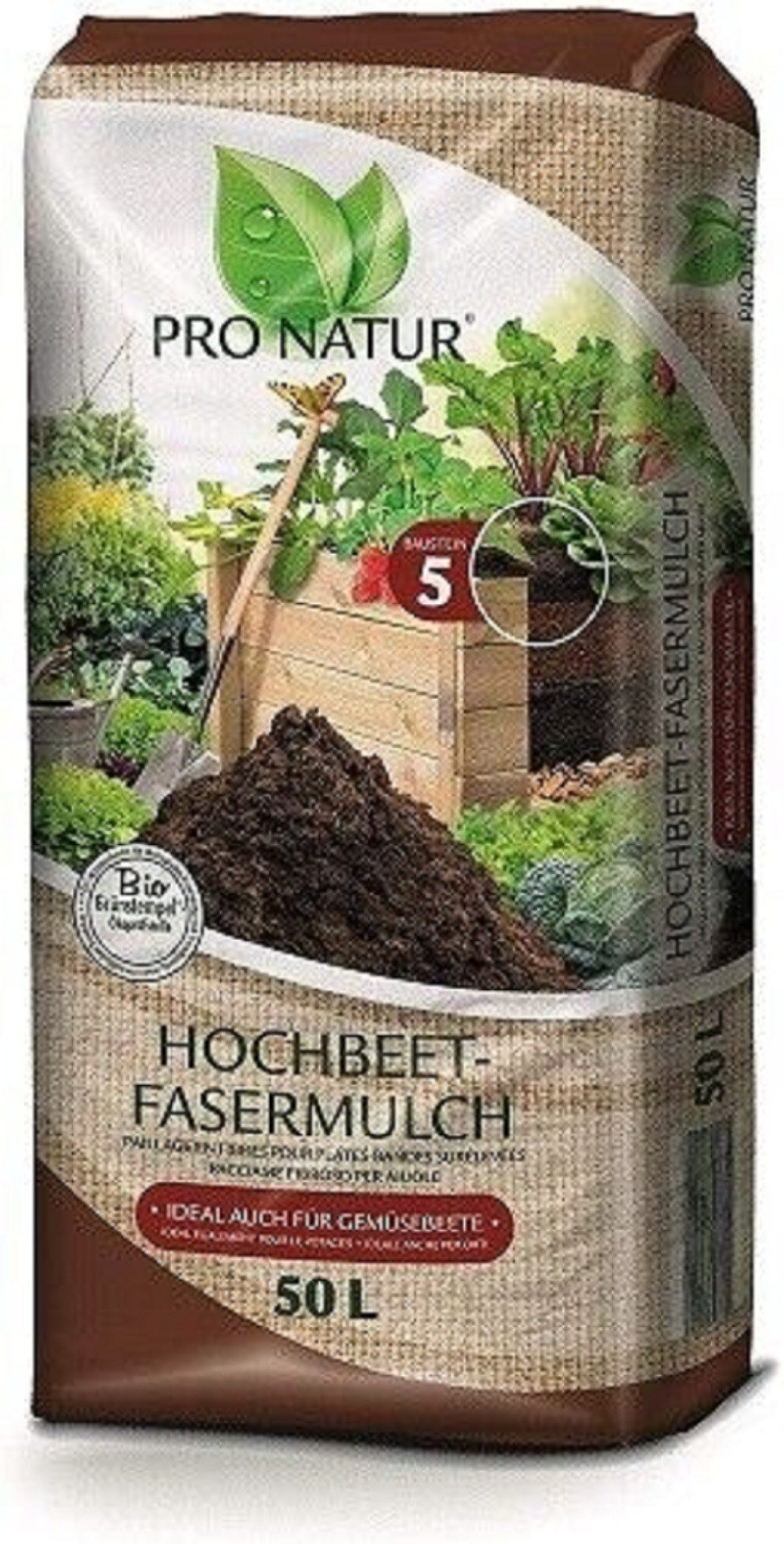 Ziegler Erdenwerk Pflanzerde Pro Natur Hochbeet Fasermulch 50 l