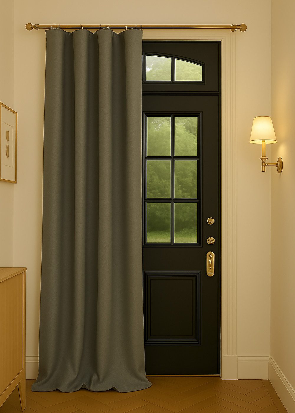 novumfix Vorhang Filzvorhang Softfilz Kälteschutz grau XXL Längen Kräuselba günstig online kaufen